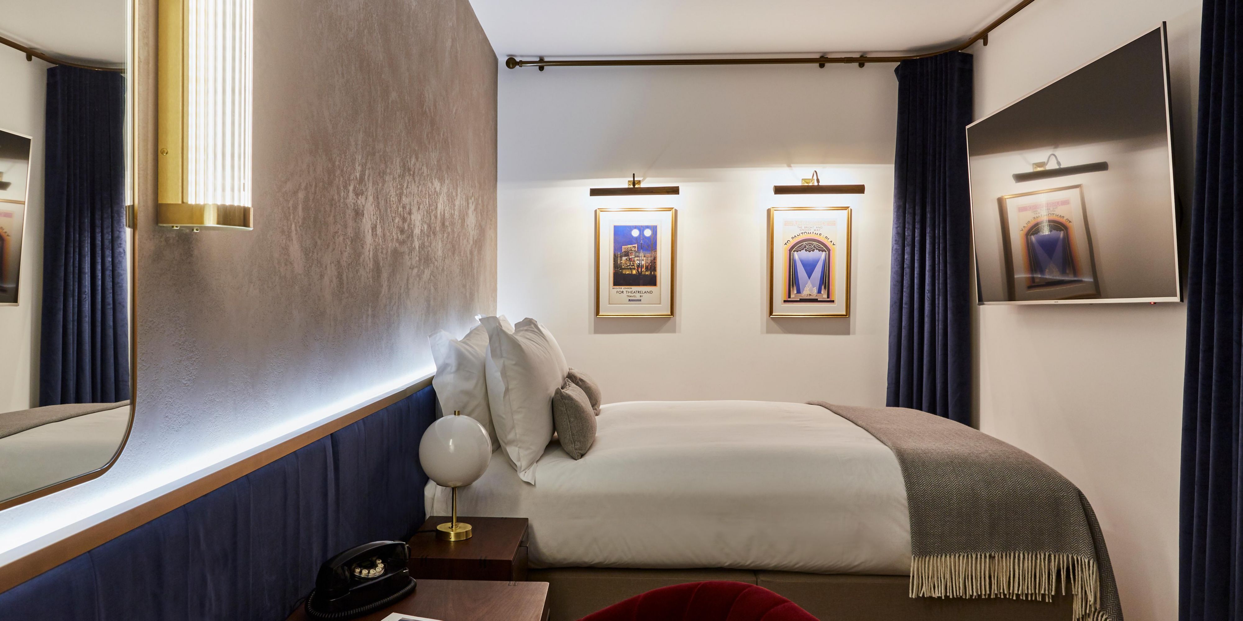 Quiet Windowless Theatre Themed Queen Bedroom w/ Big Flat Screen