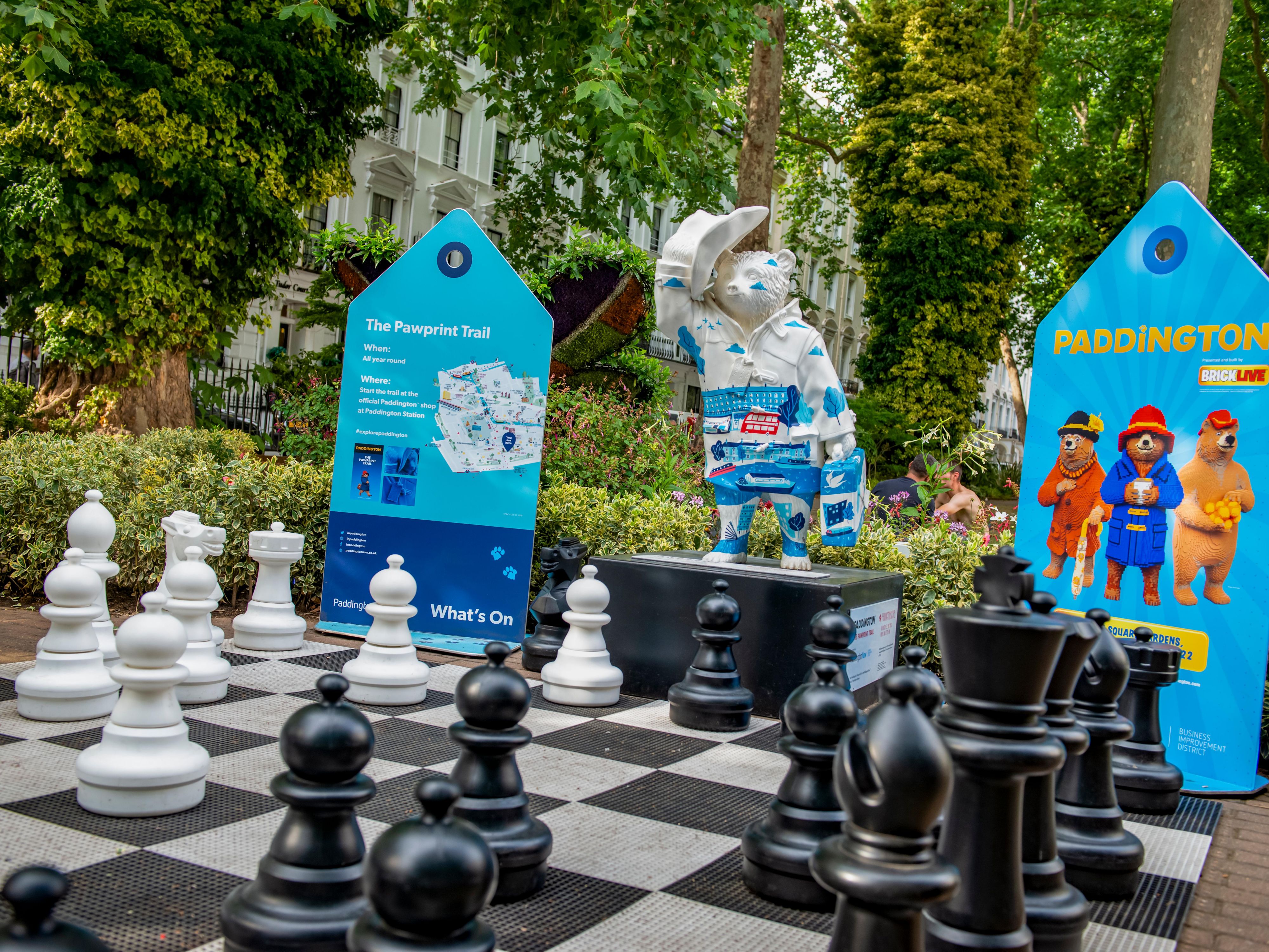 Place giant chess with Paddington Bear!