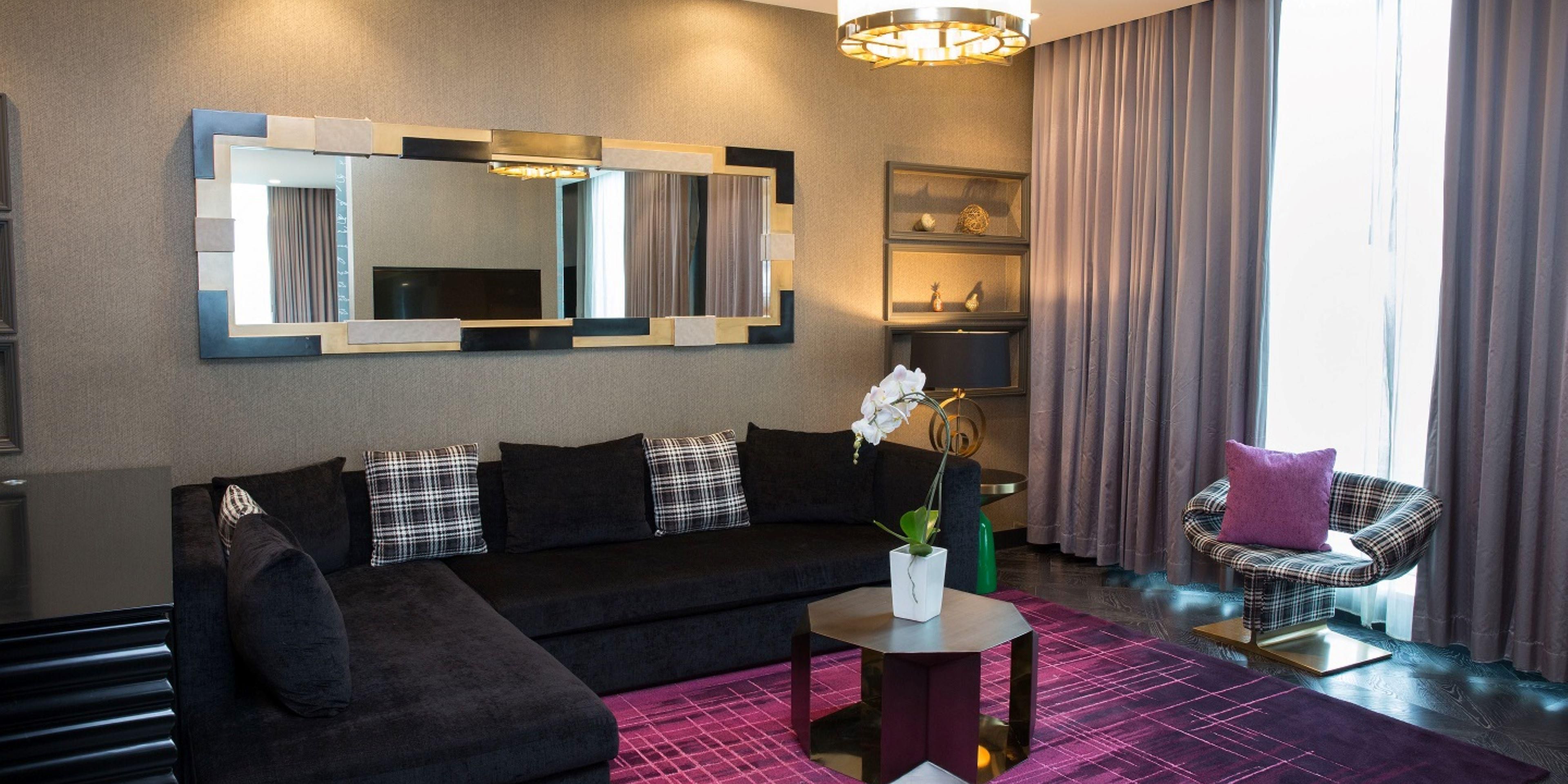 Lounge and relax in our guest room with a pull-out sleeper sofa.