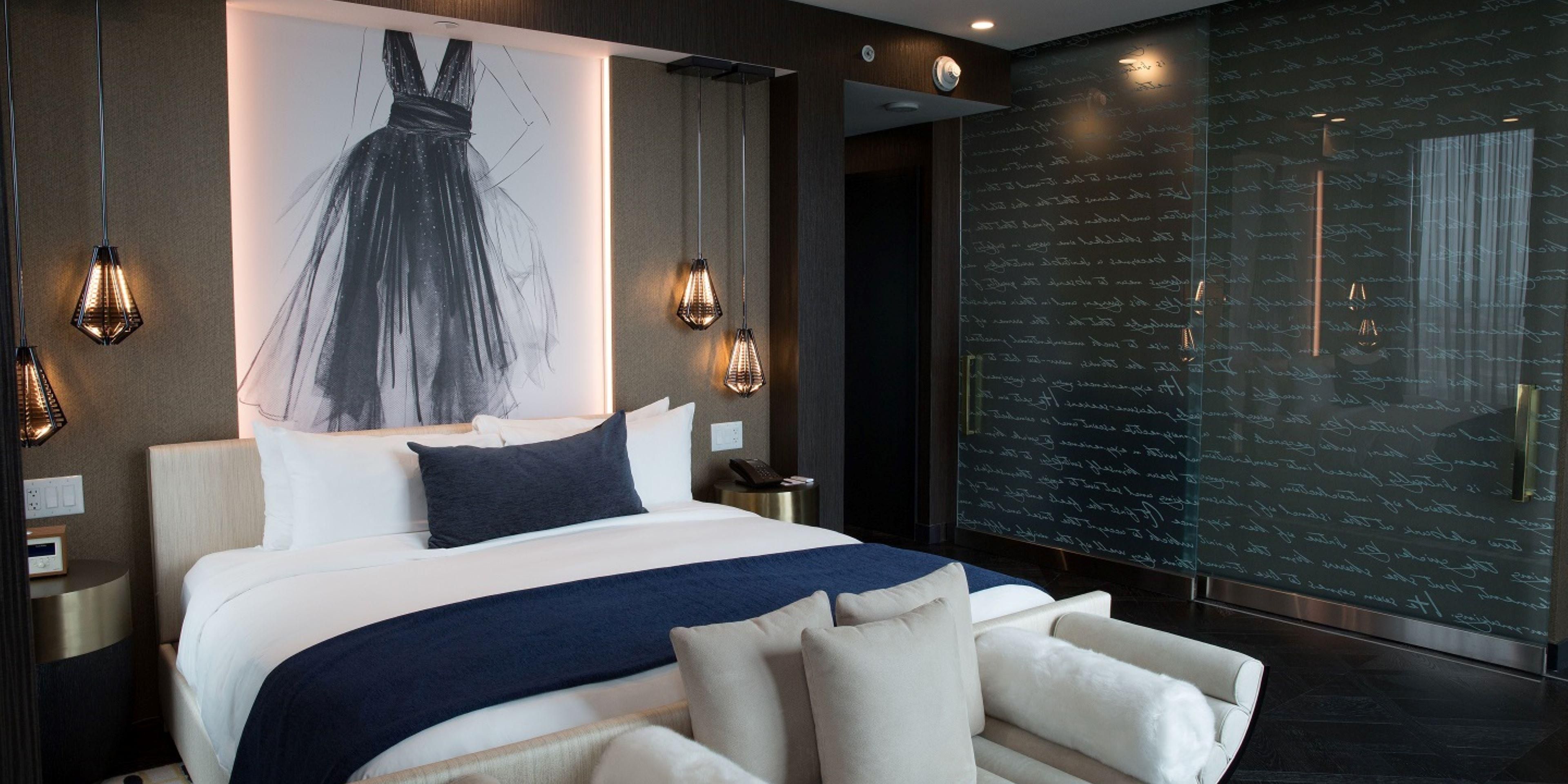 Book our accommodating Indigo Suite with a sleeper sofa.