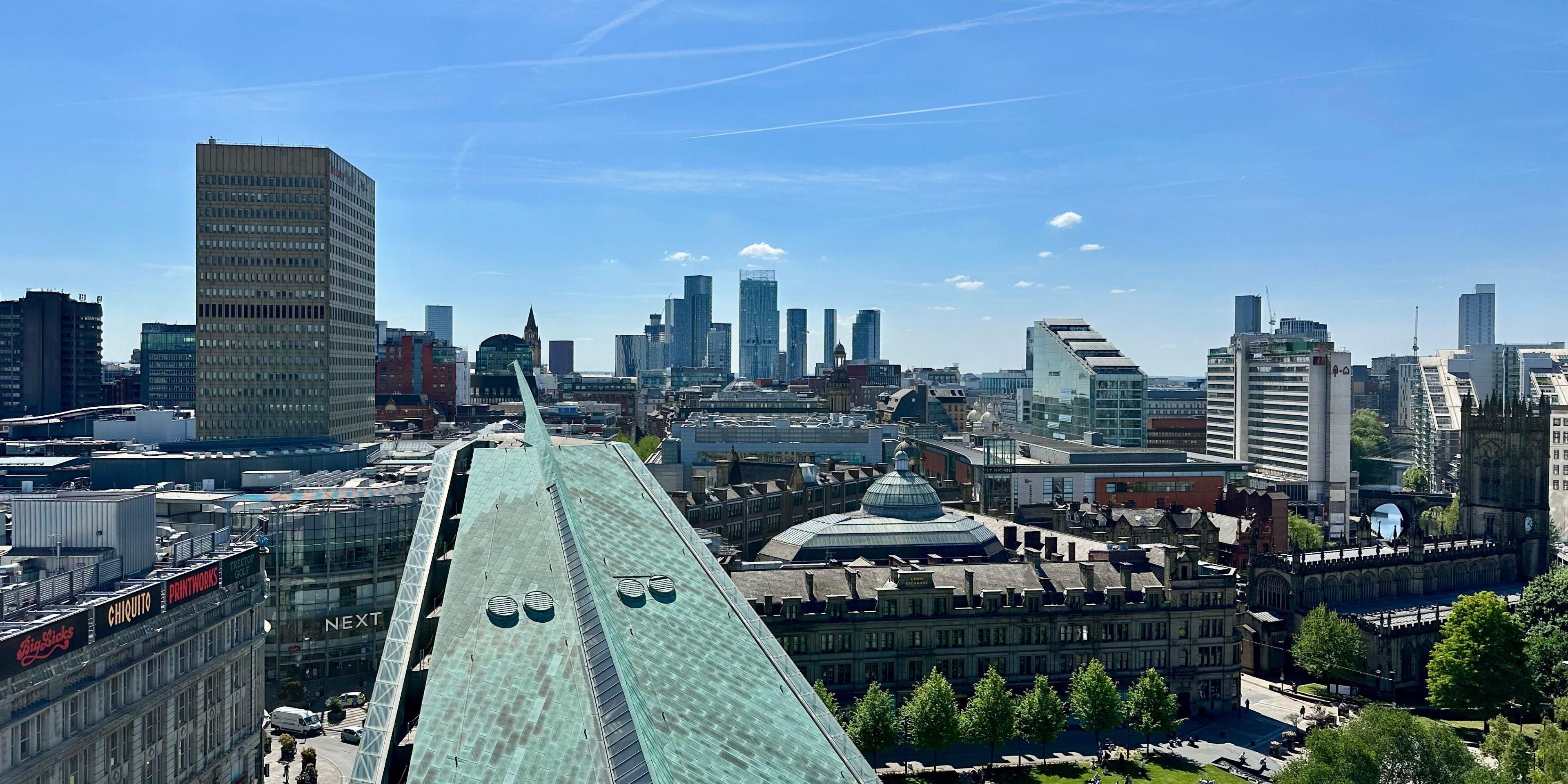 The view of Manchester city from one of our suites