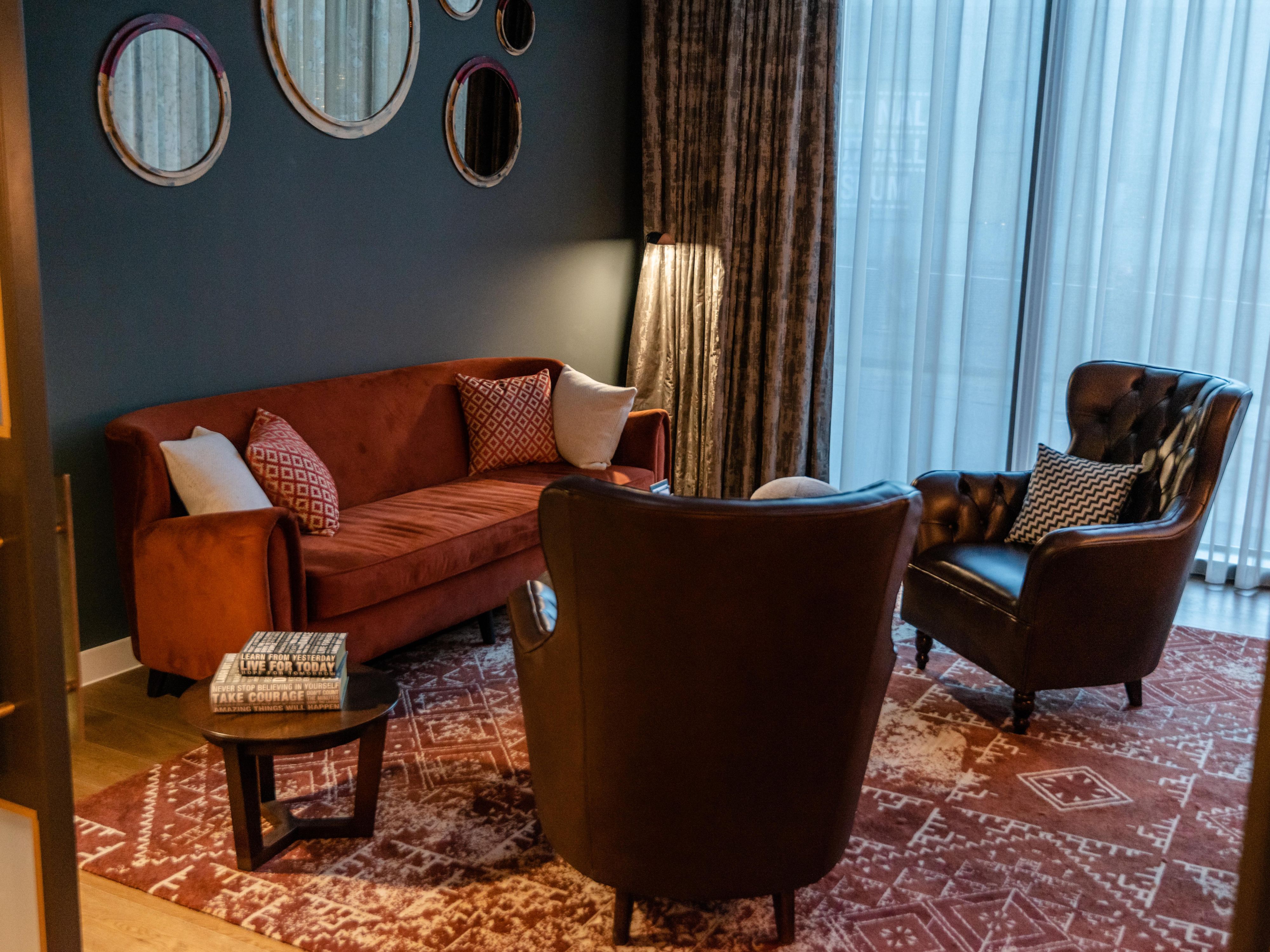 The PDR seating area is an ideal space to catch up with the team