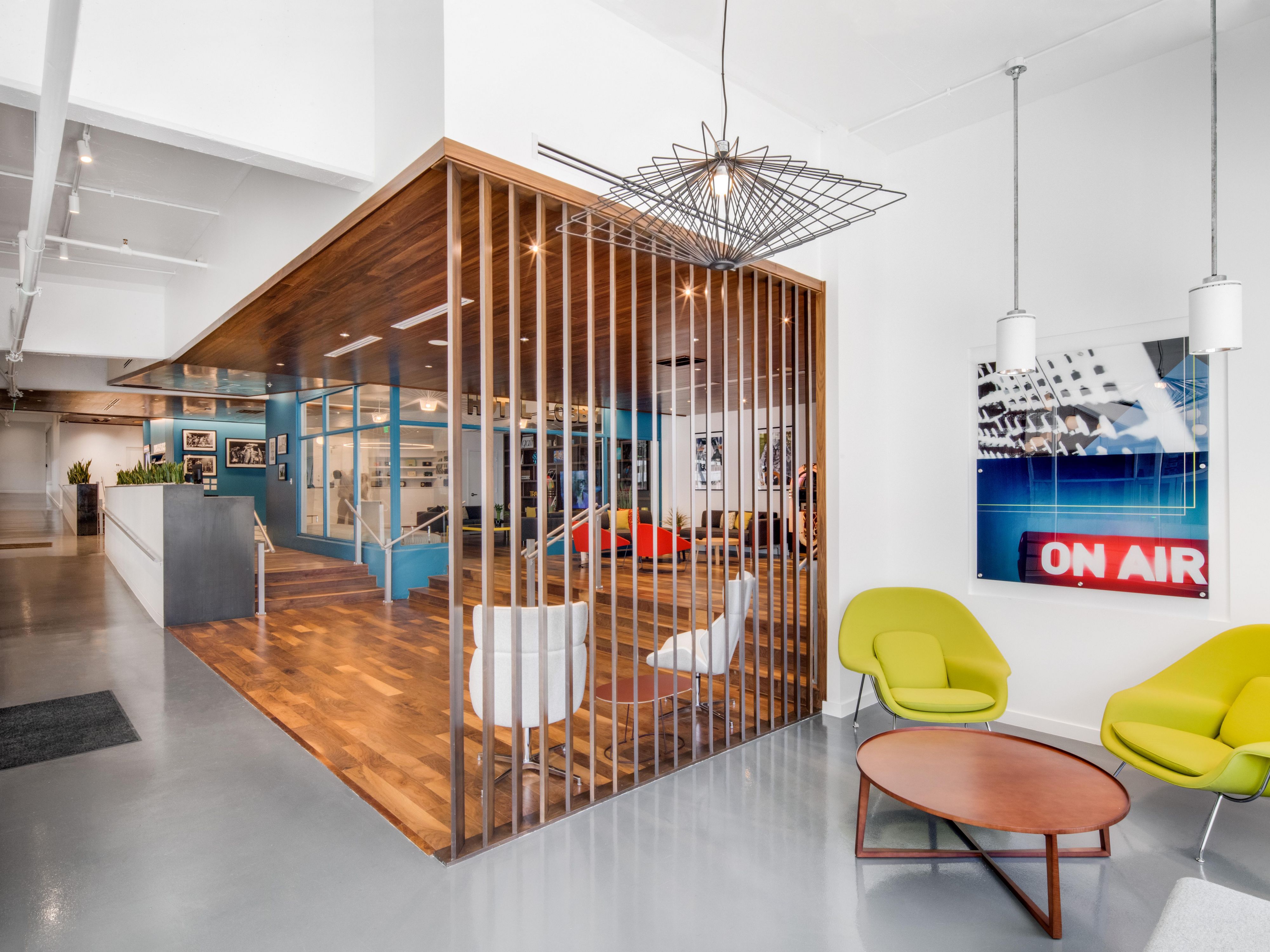 Modern hotel lobby influenced by Memphis' music history
