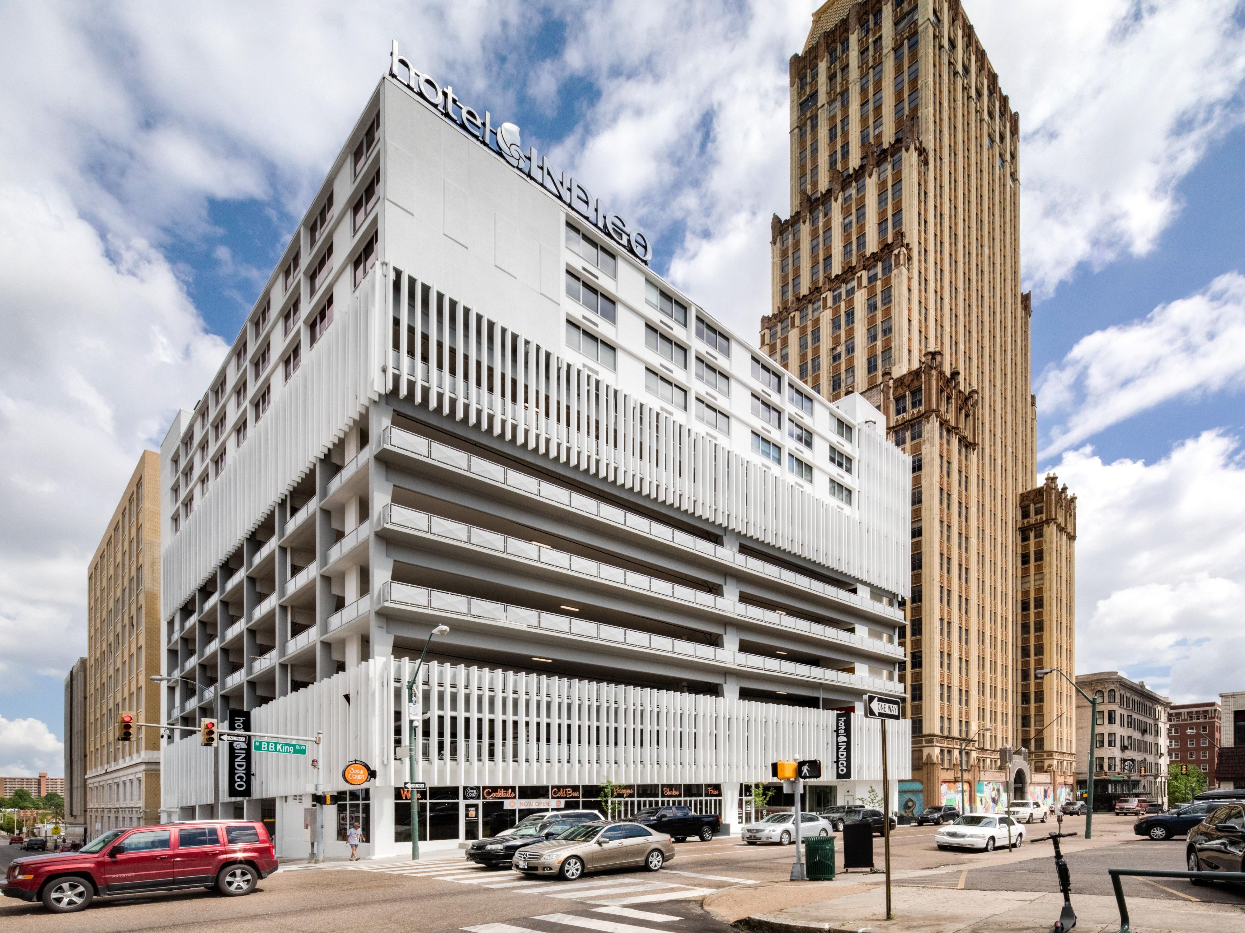 Located in downtown Memphis at the corner of BB King Blvd & Court