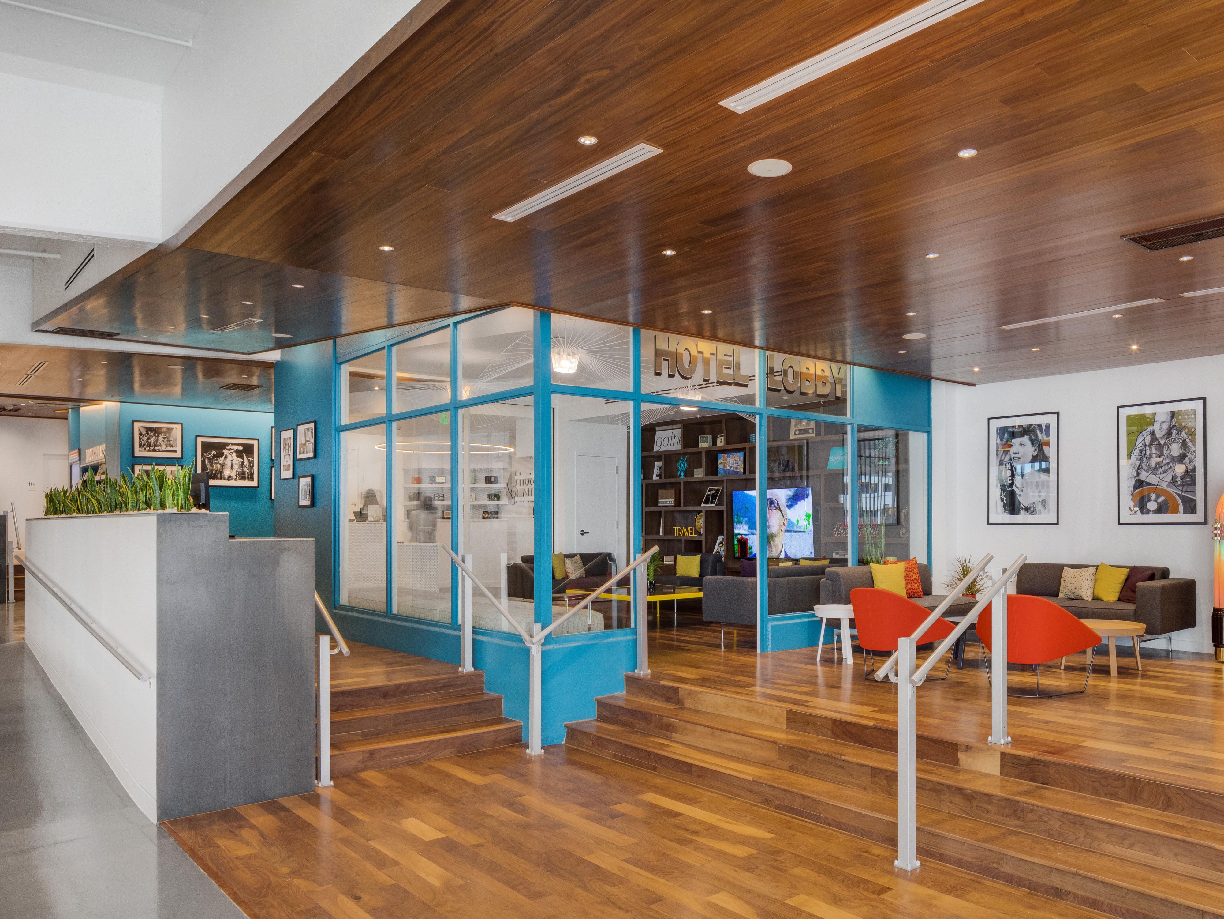 Renovated lobby of the historical Hotel Indigo Memphis