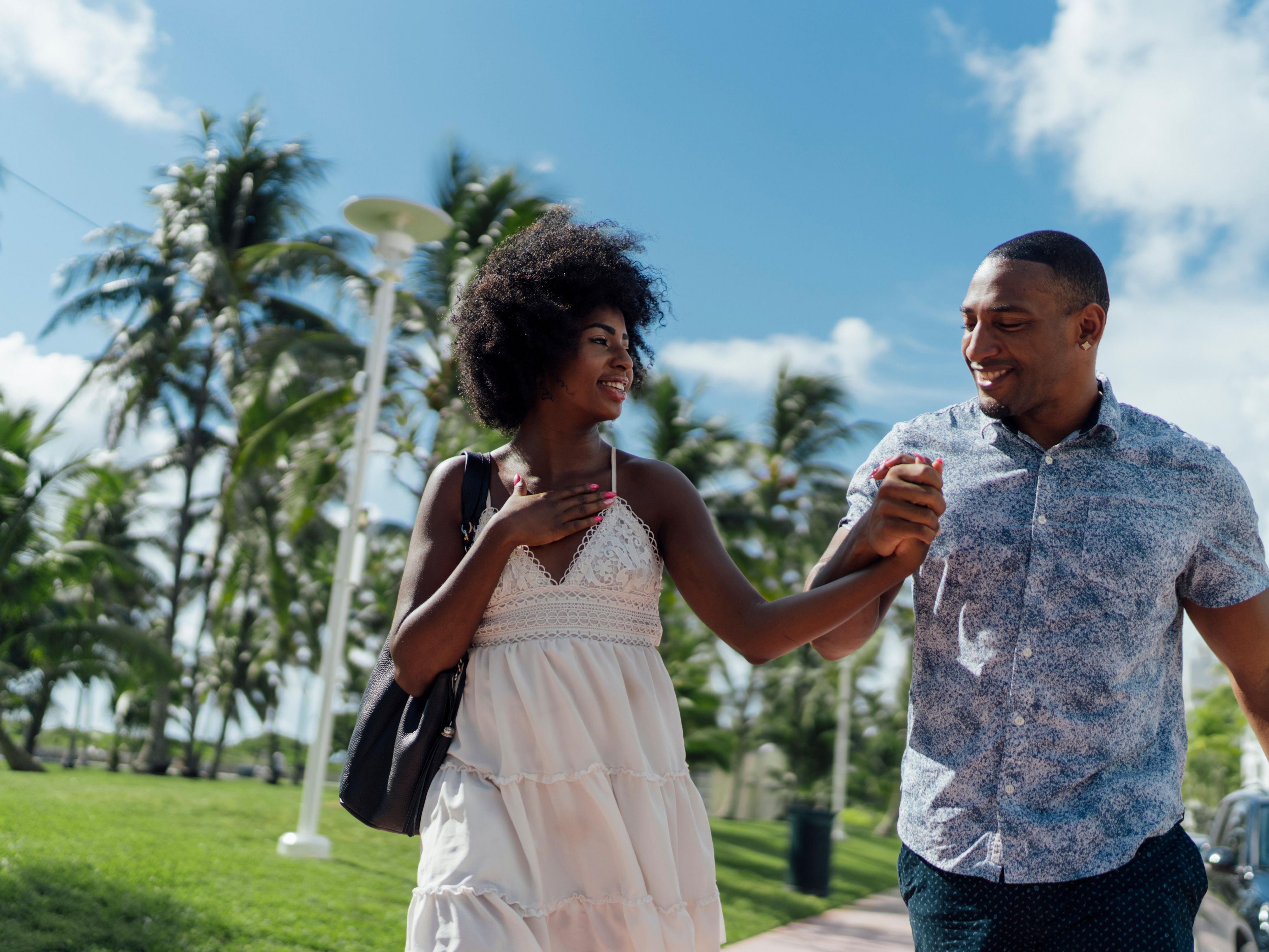 couple walking in Miami