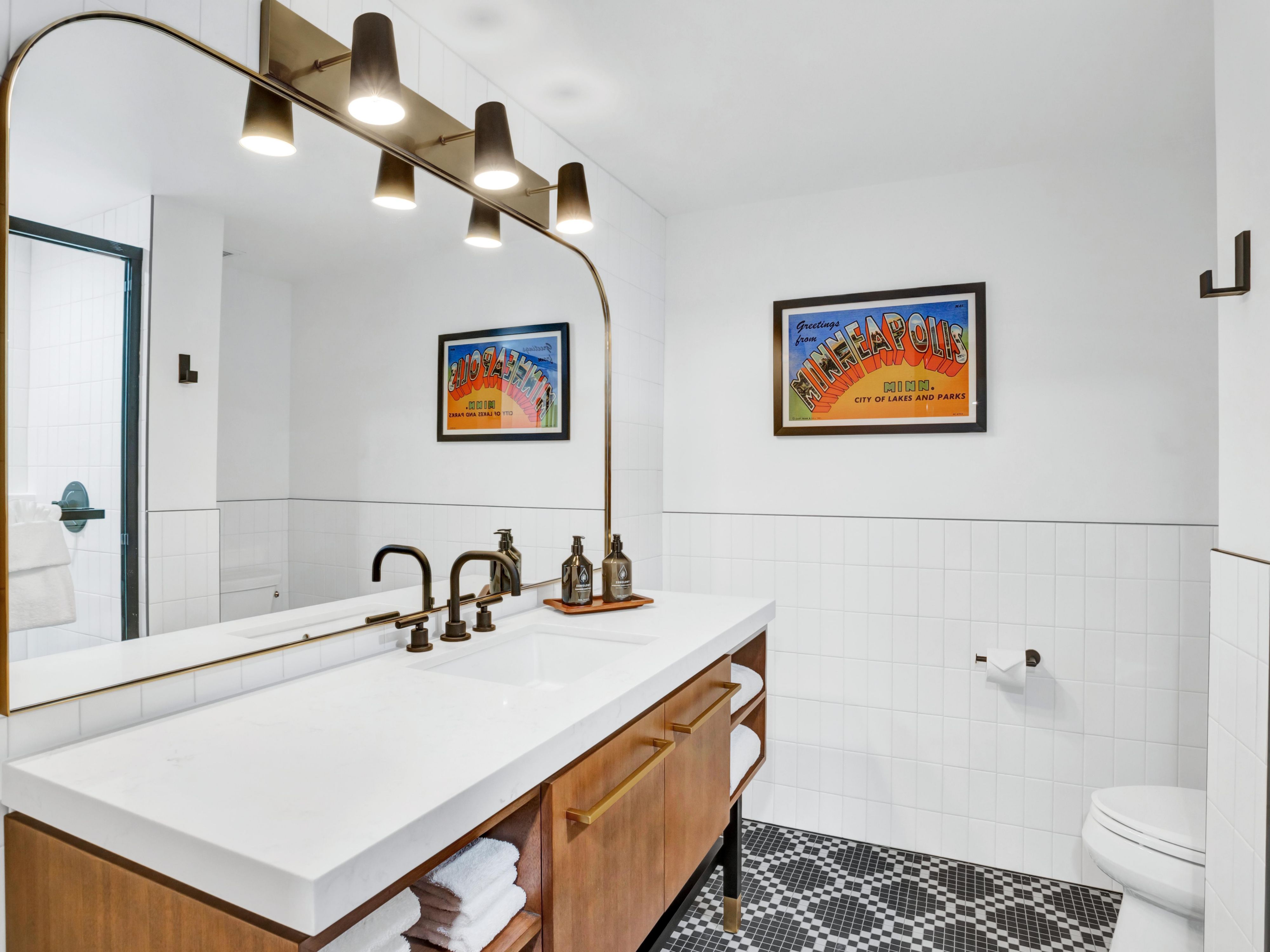 Spacious vanity for getting ready in style and comfort.