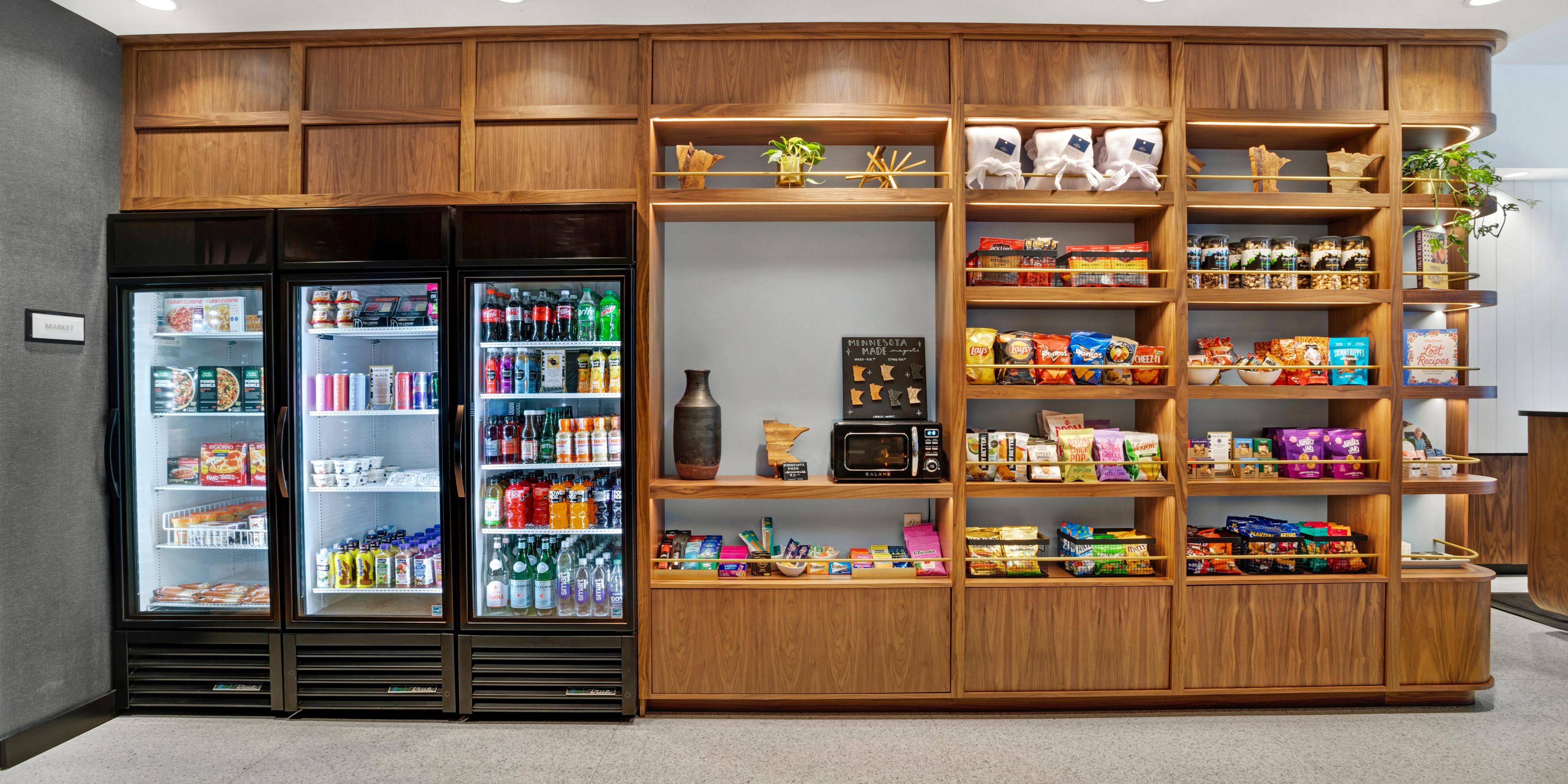 Our onsite market features locally sourced snacks and souvenirs