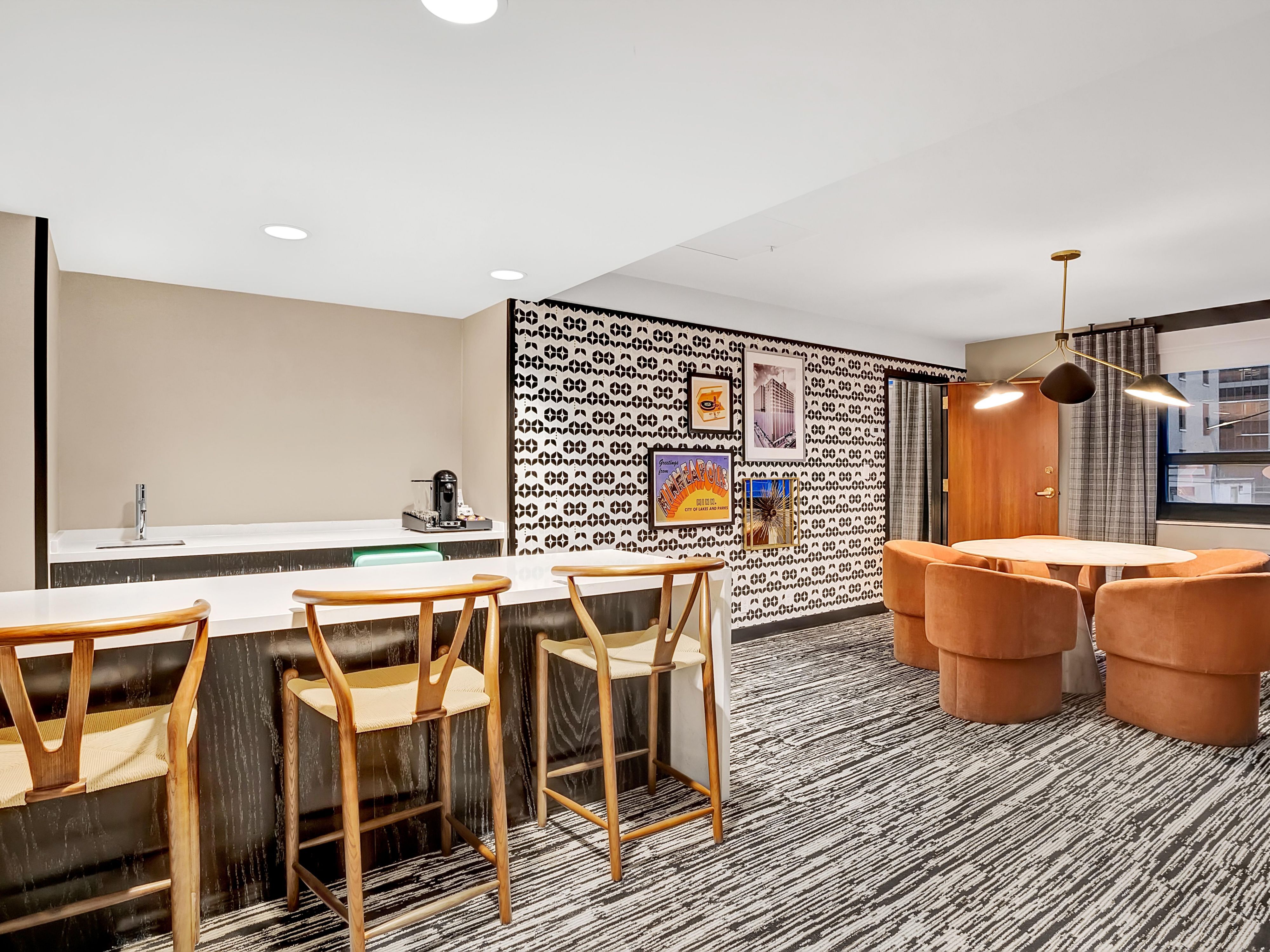 Suite includes wet bar for effortless entertaining.