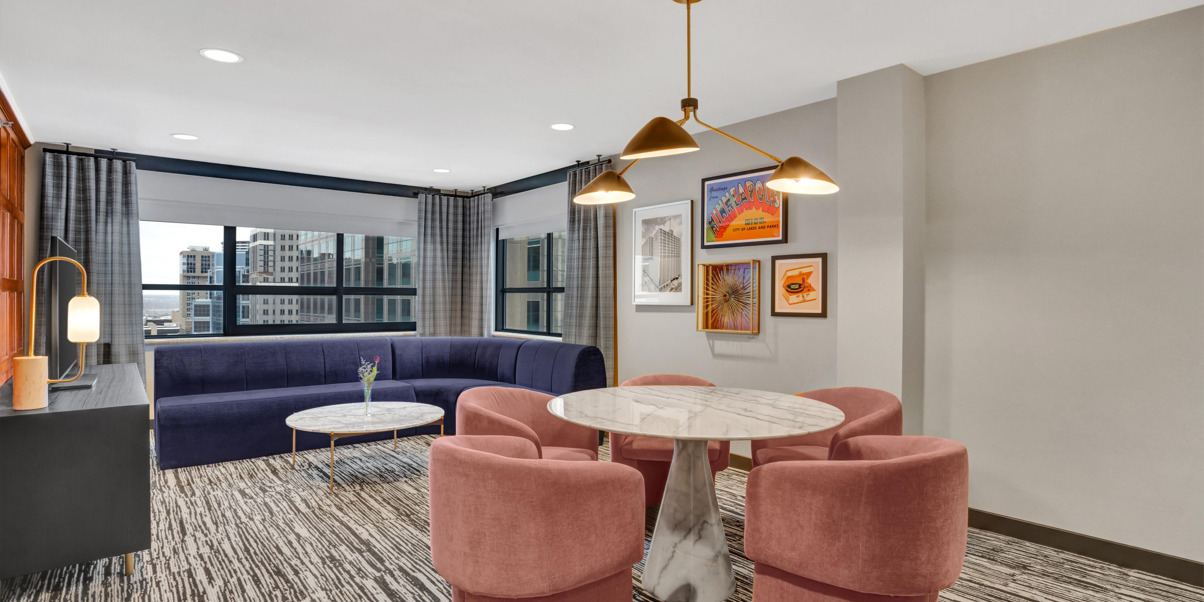 Stay in style in the historic 17th floor Northstar Library Suite.