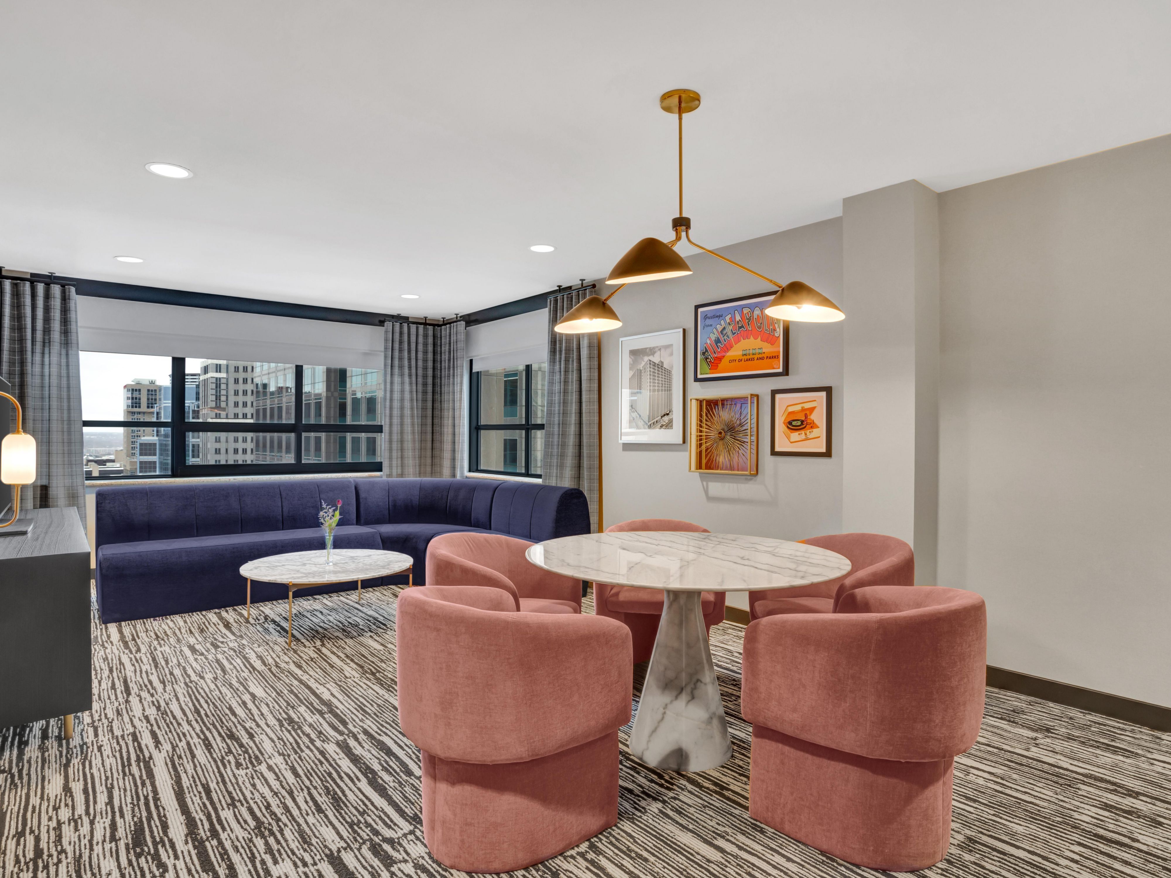 Stay in style in the historic 17th floor Northstar Library Suite.