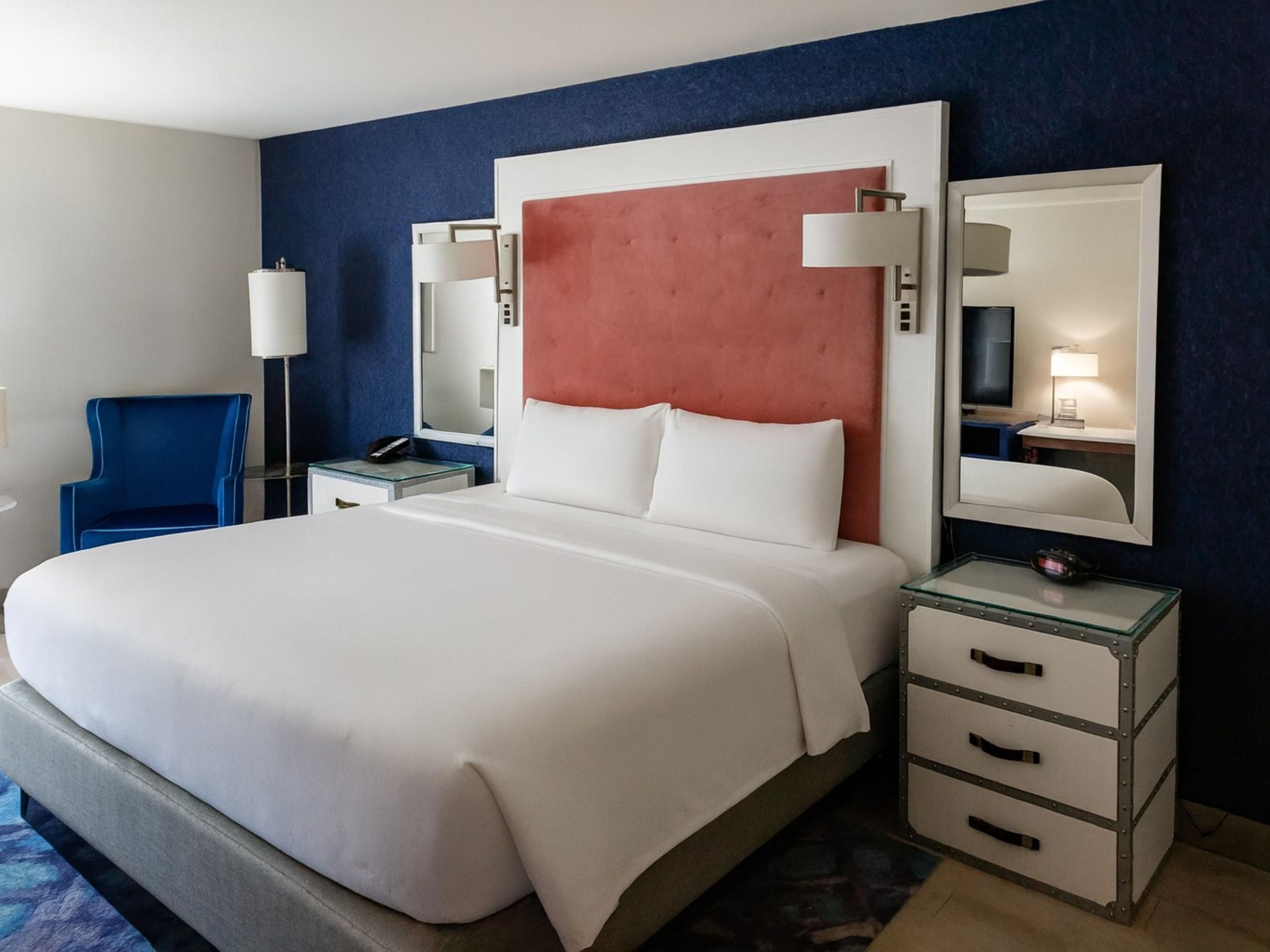 Experience comfort in our relaxing king bed guestroom.