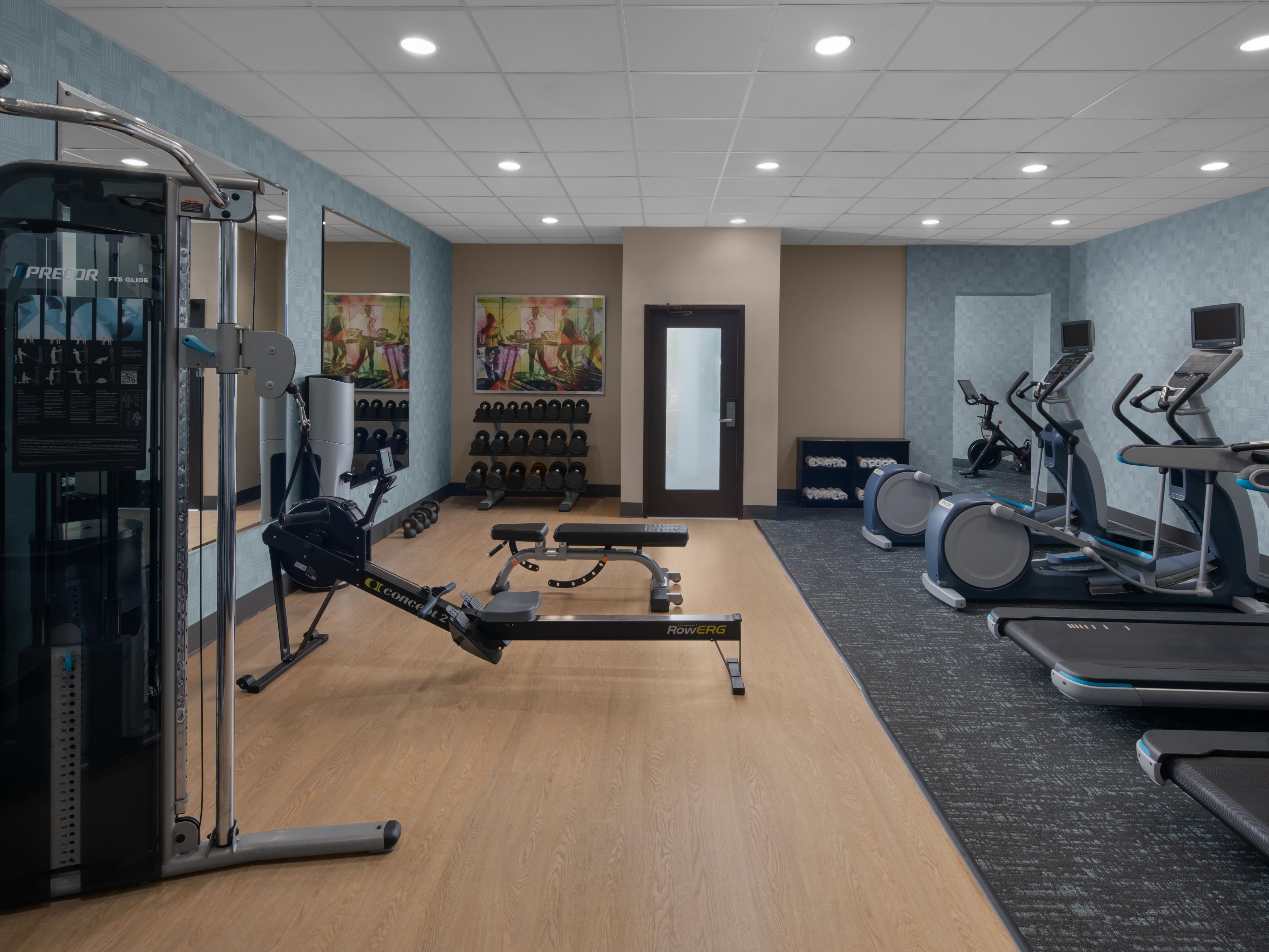 Stay active in our state-of-the-art fitness center.