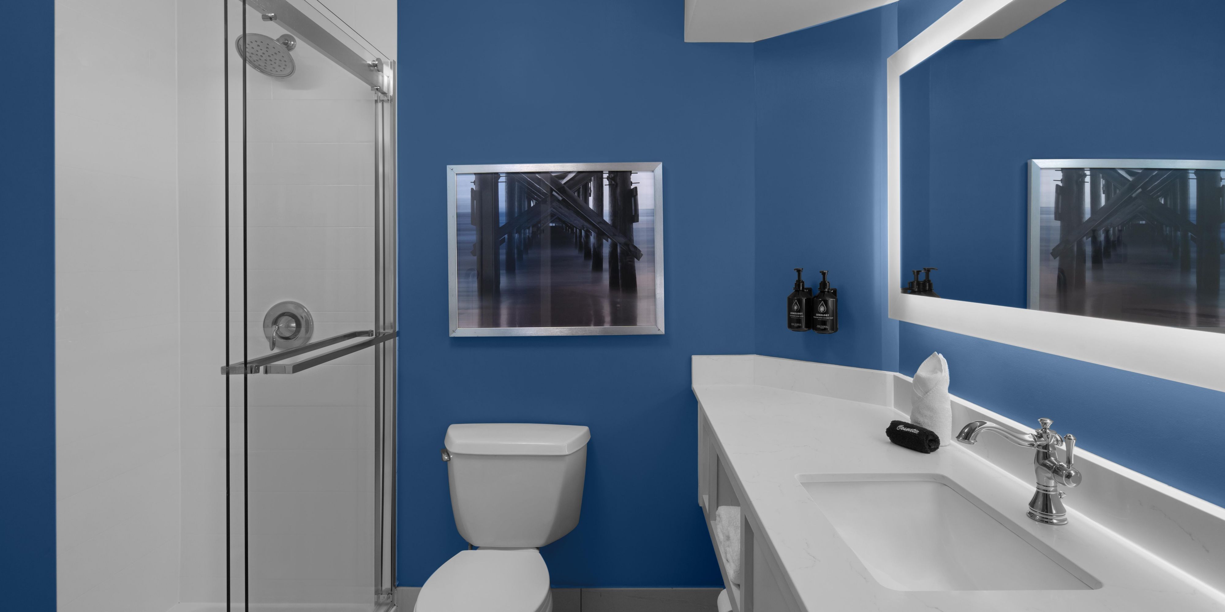 Enjoy ample counter space in our spacious guest bathrooms.