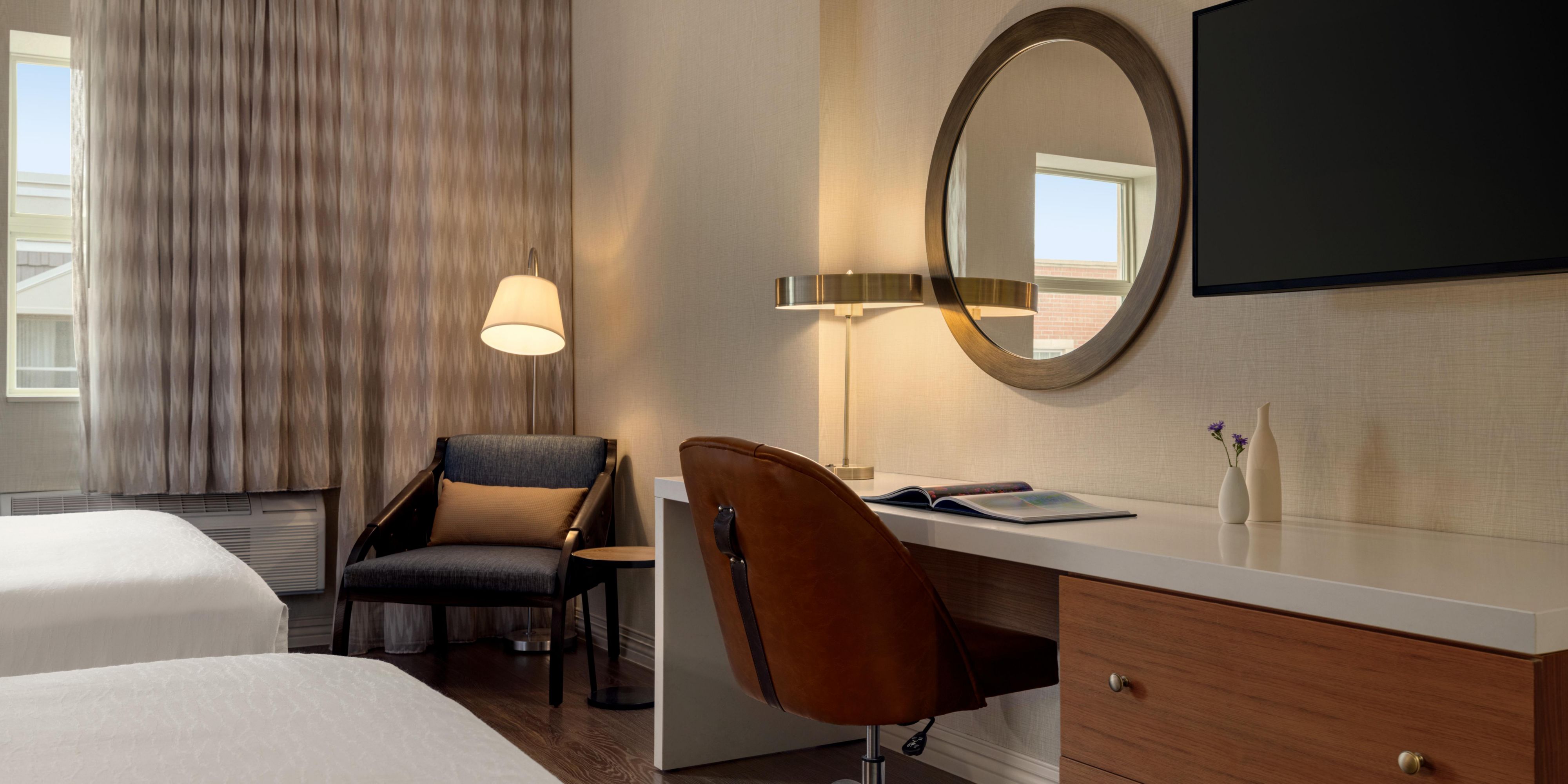 Our room desk area is perfect for work or planning your day.