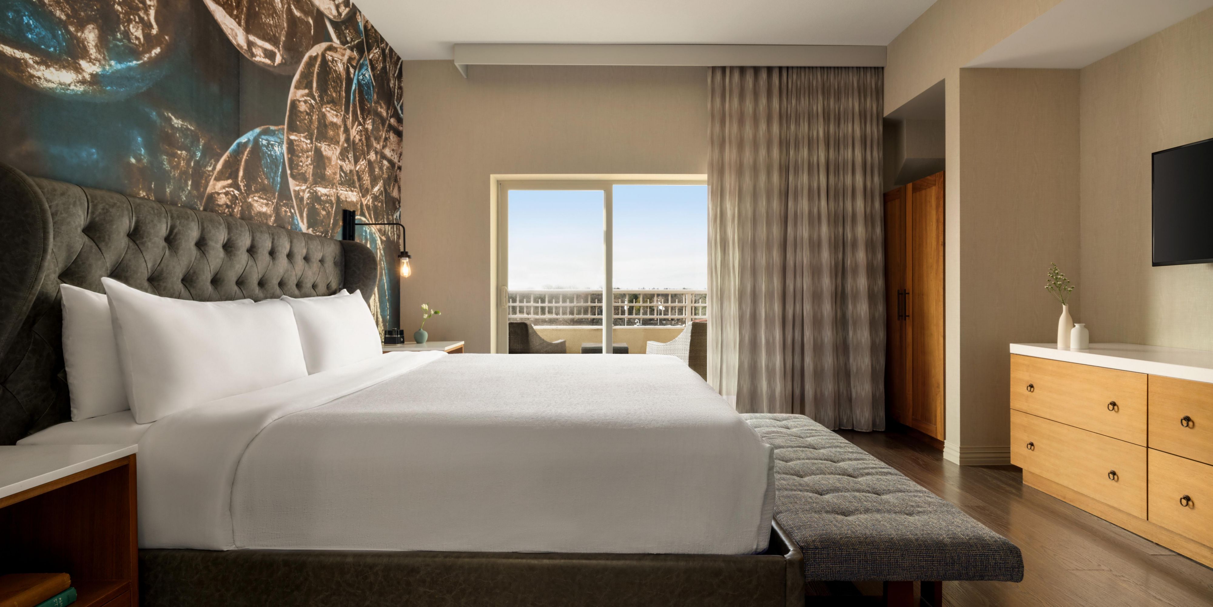 Enjoy a balcony escape in our king standard bathroom.