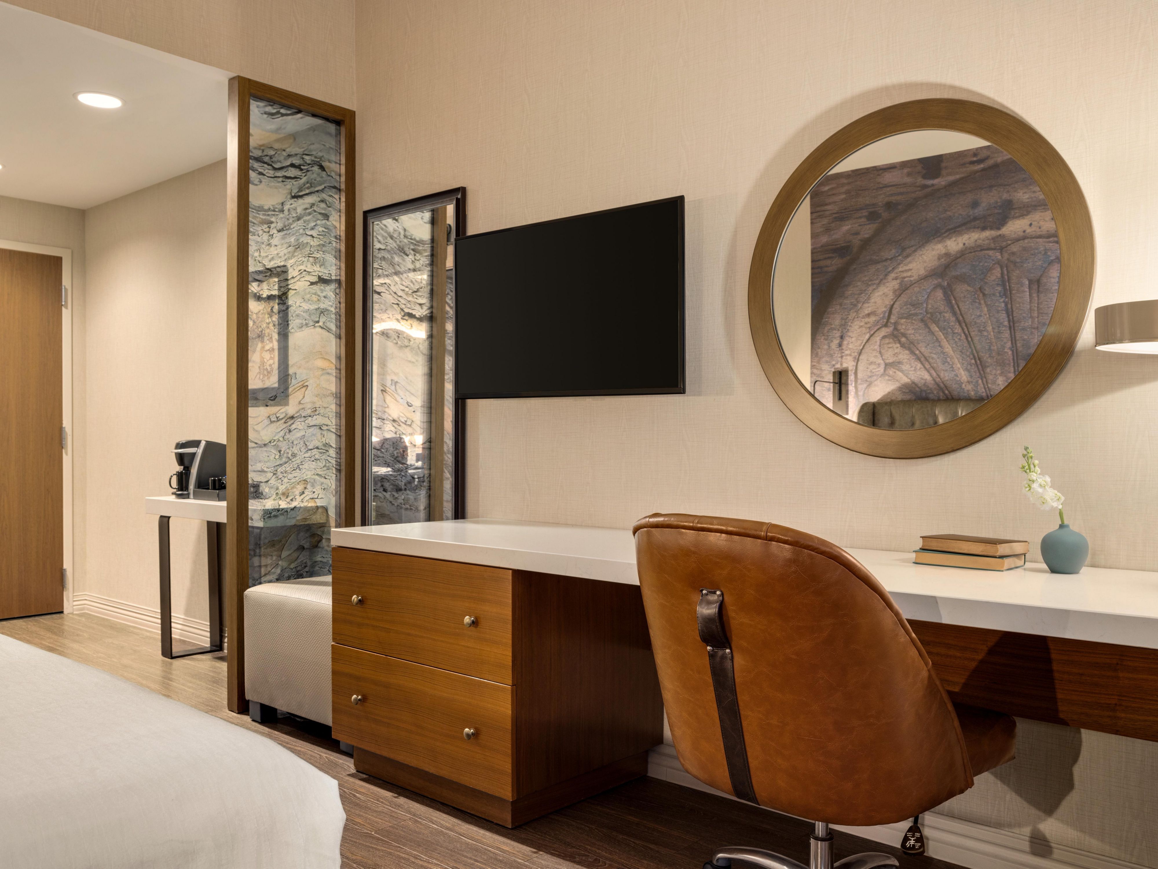Experience comfort in our king guest room in Naperville. 