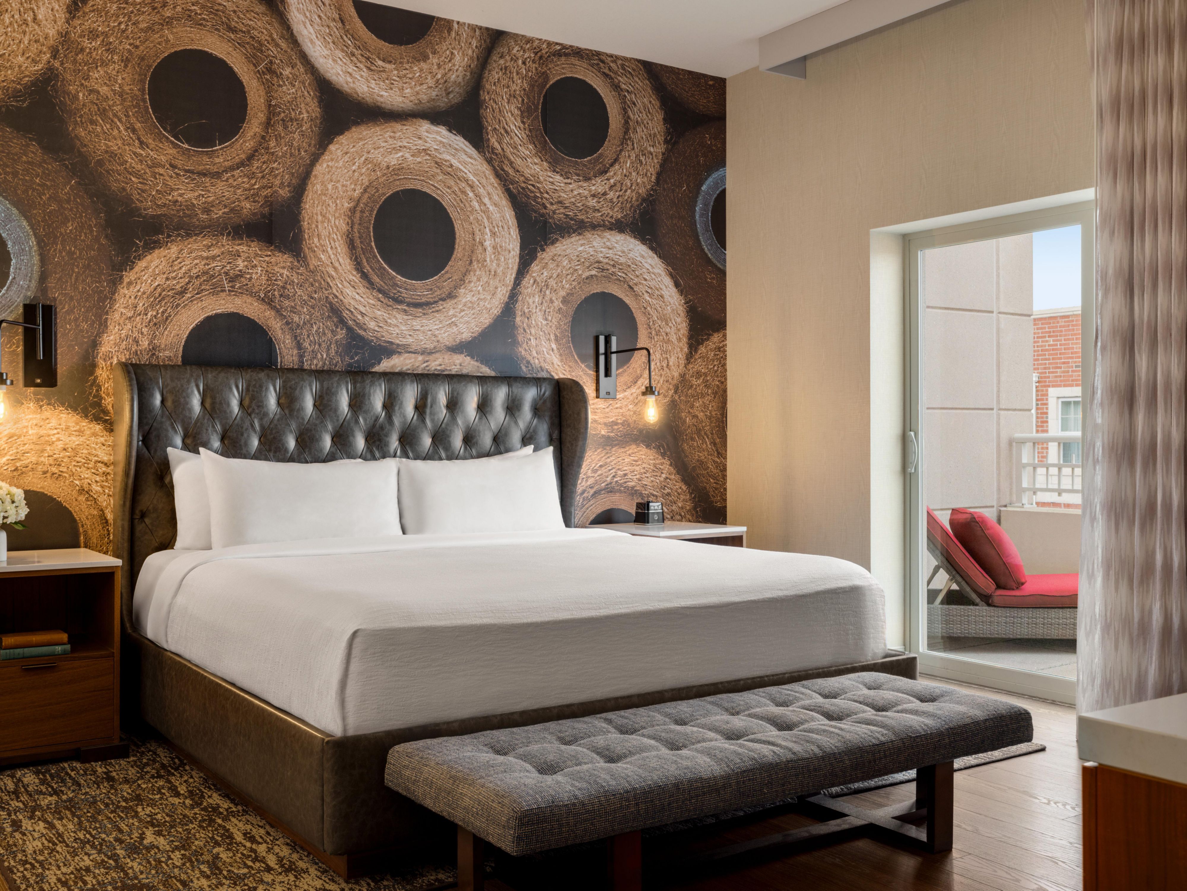 Unwind on private balcony in our king guest room.