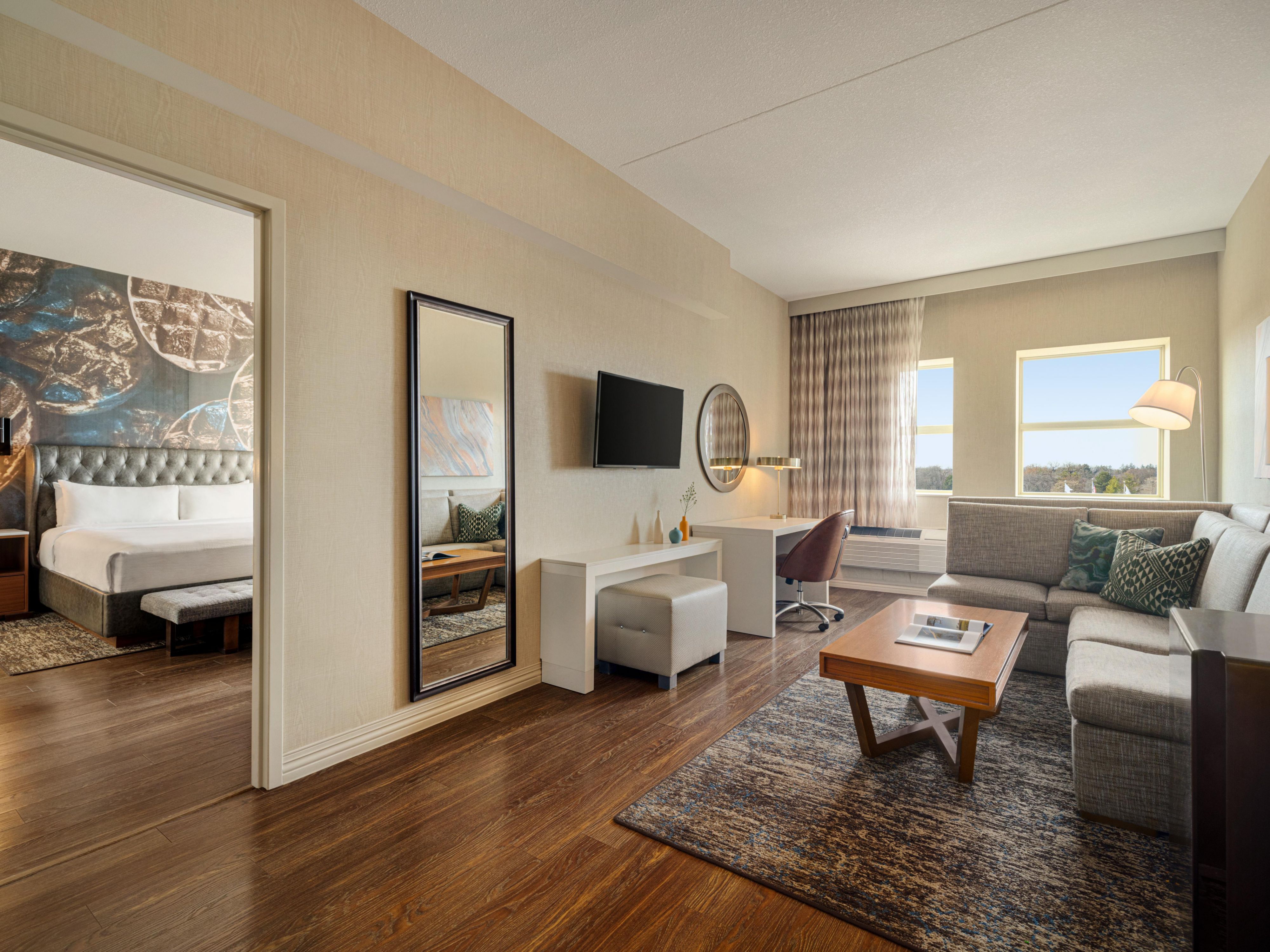 Unwind in our spacious and luxurious king suite guest room.