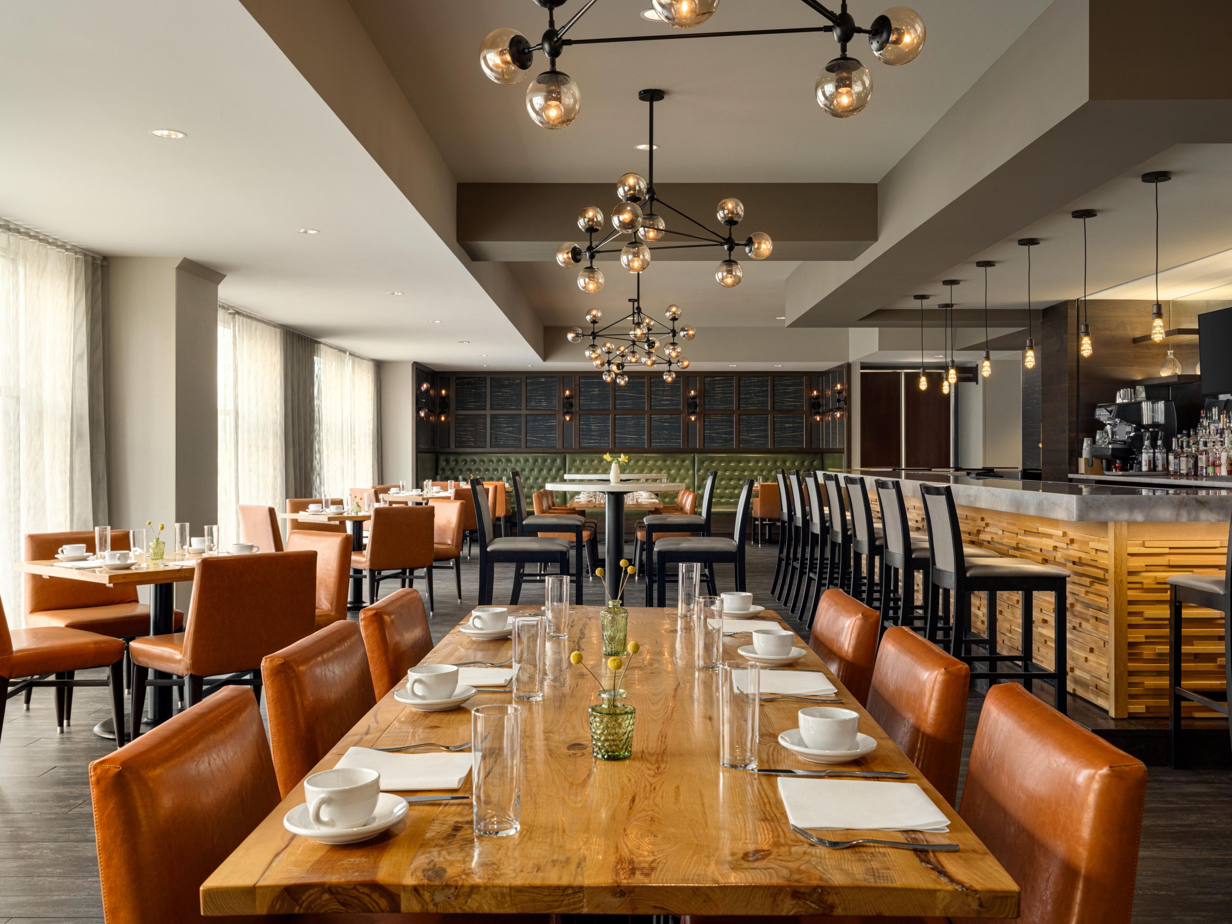 Enjoy craft beers and American cuisine at Plank Bar & Kitchen.