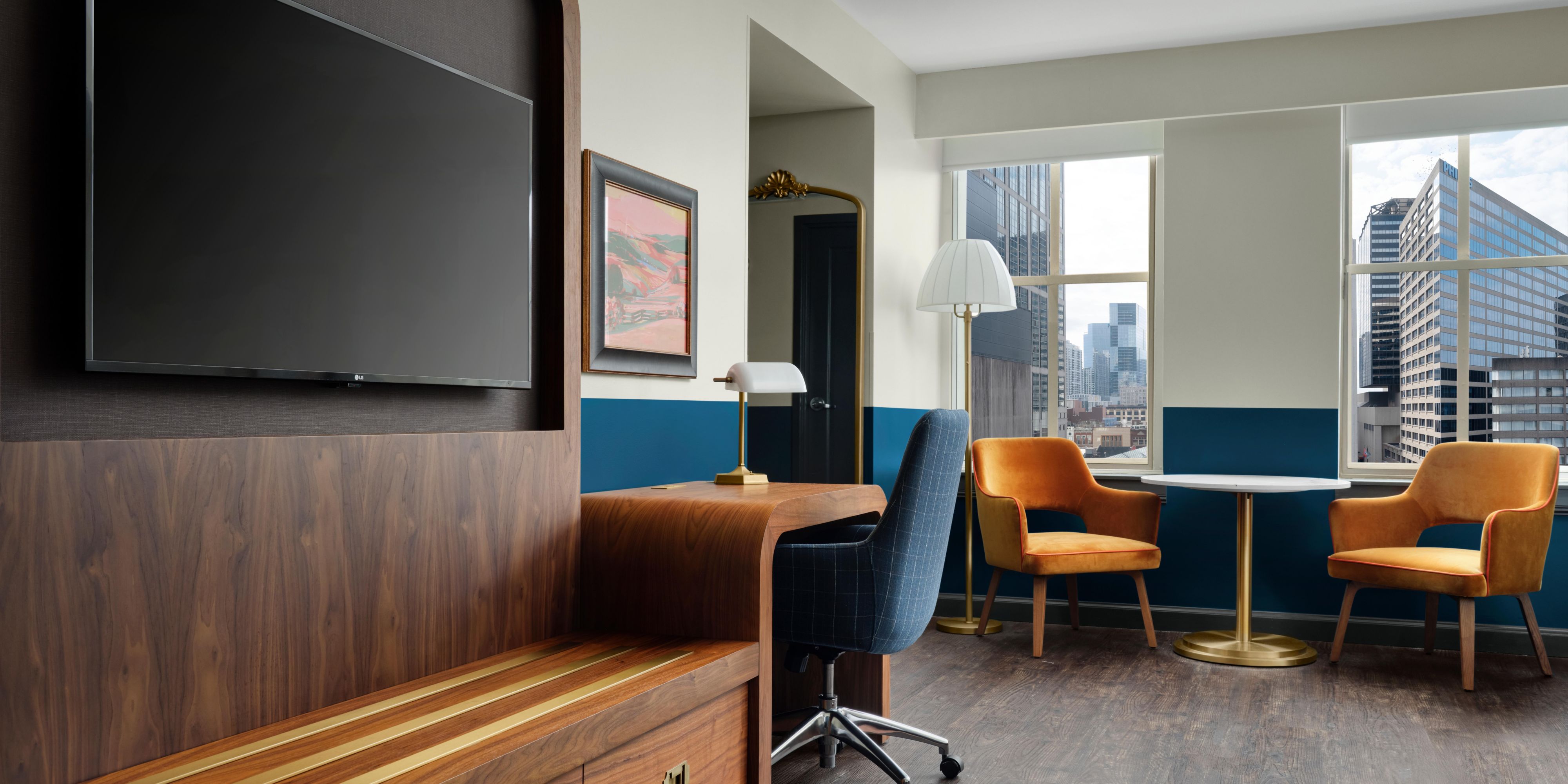 2 Queen Premium Guest Room with Workspace, Storage, and Seating