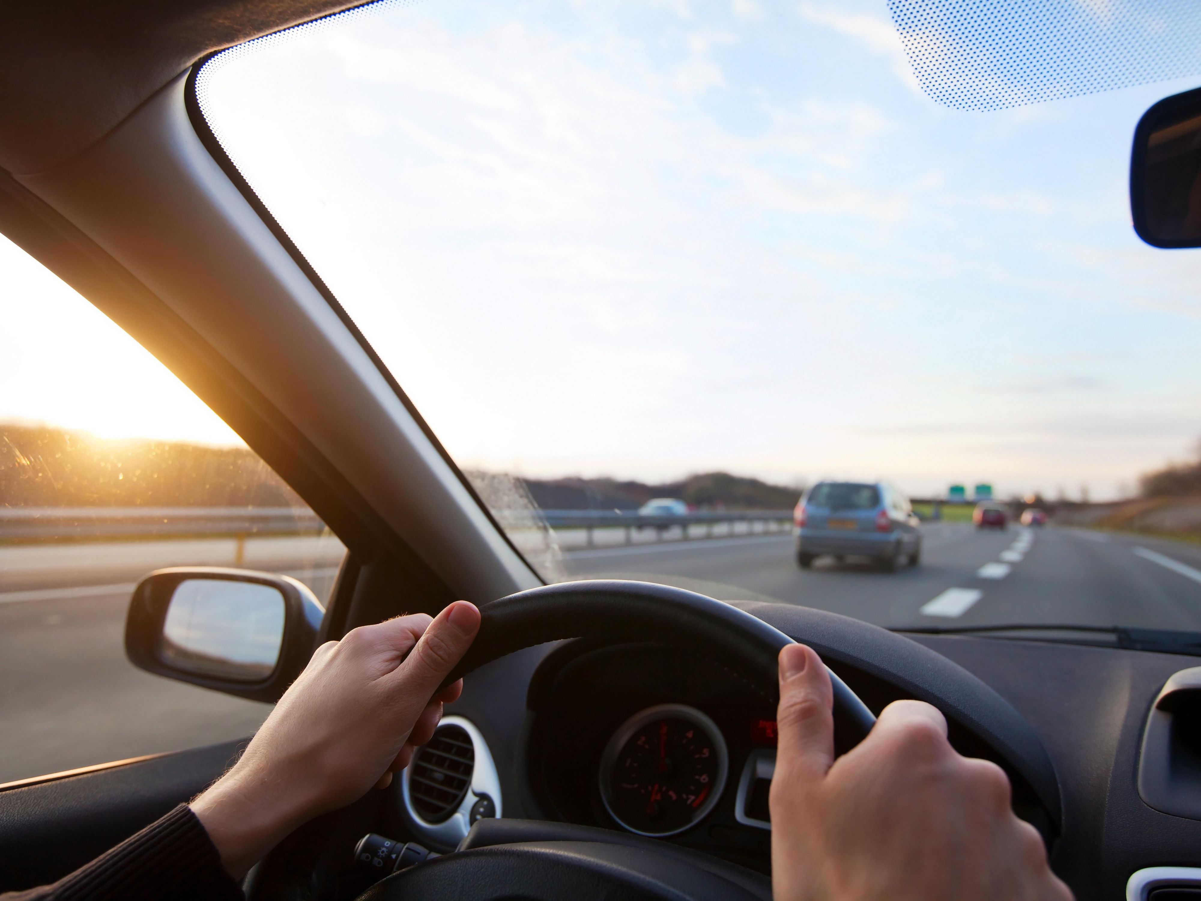 Driving down the freeway