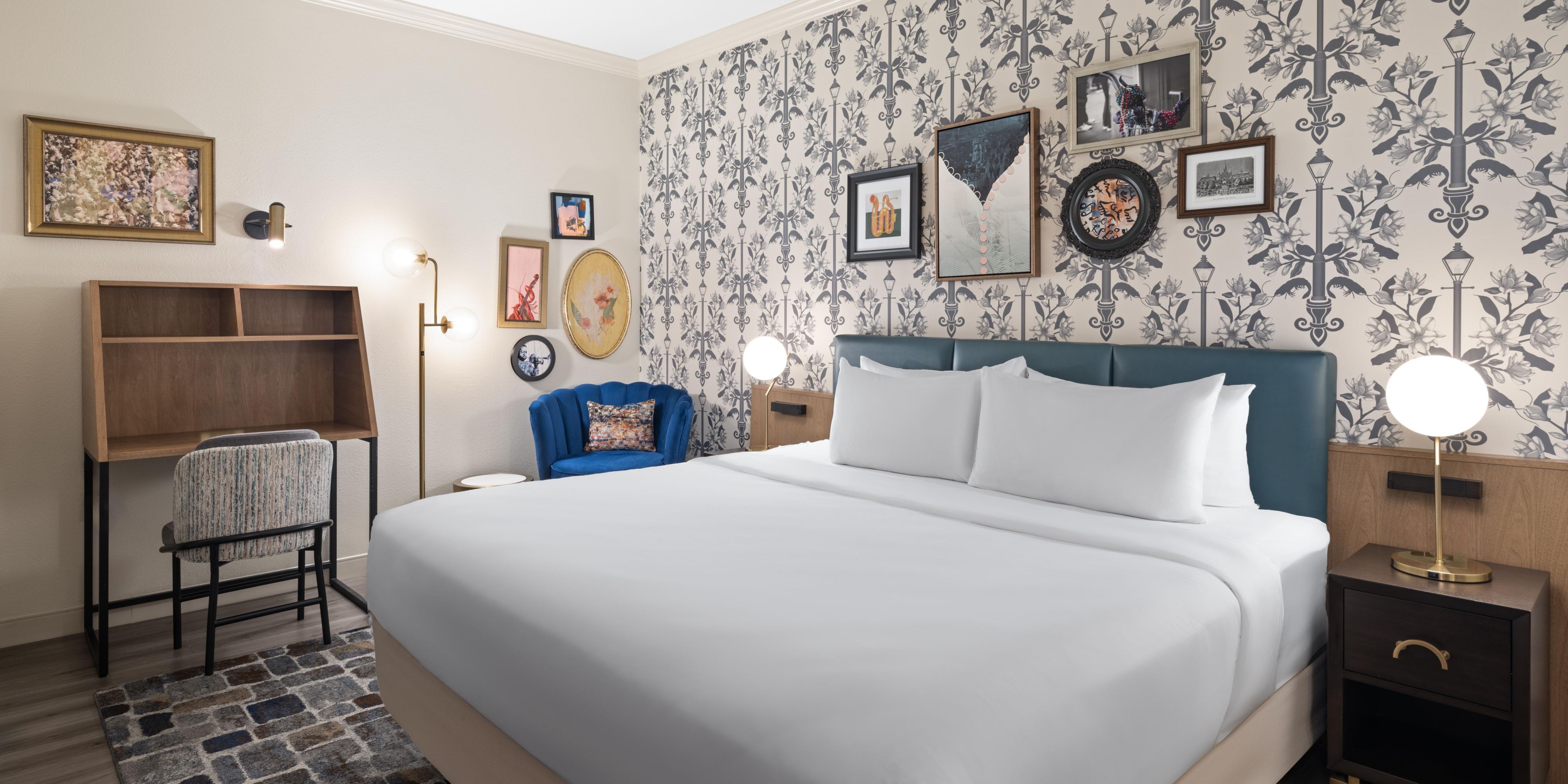 Cozy up in our king bed interior room, perfect for a restful stay.