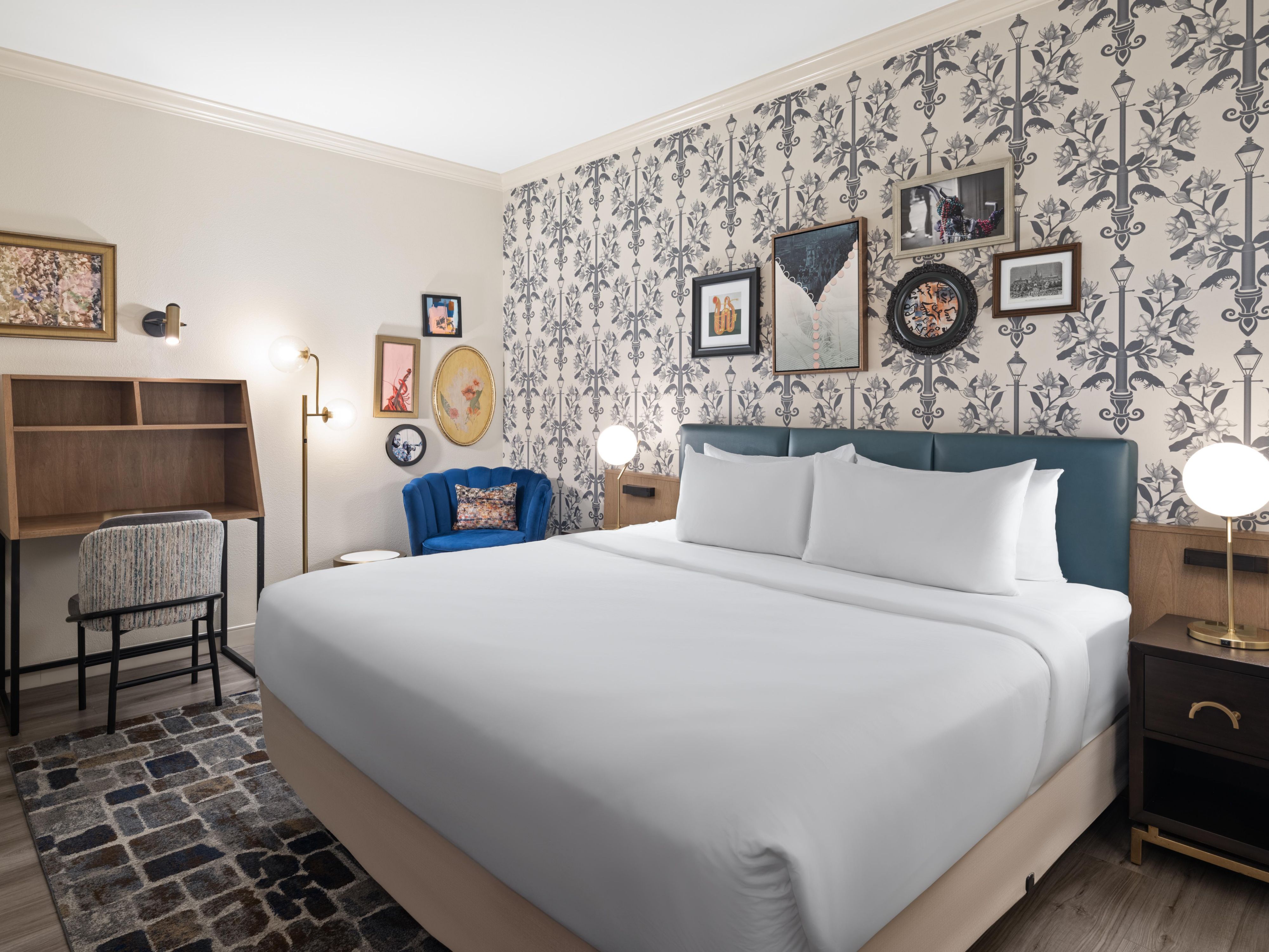 Cozy up in our king bed interior room, perfect for a restful stay.