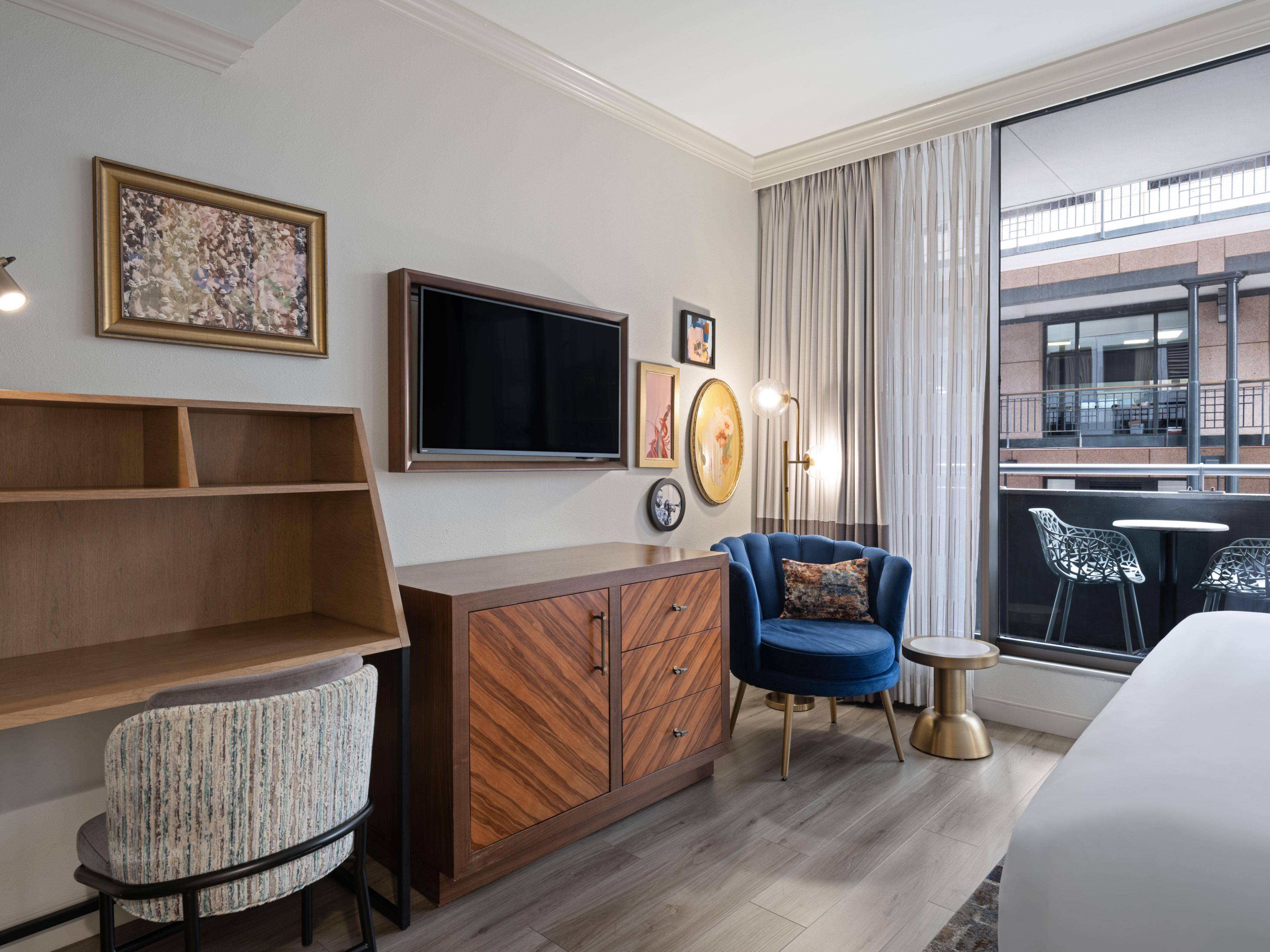 Take in fresh air & views from the balcony of your spacious room.