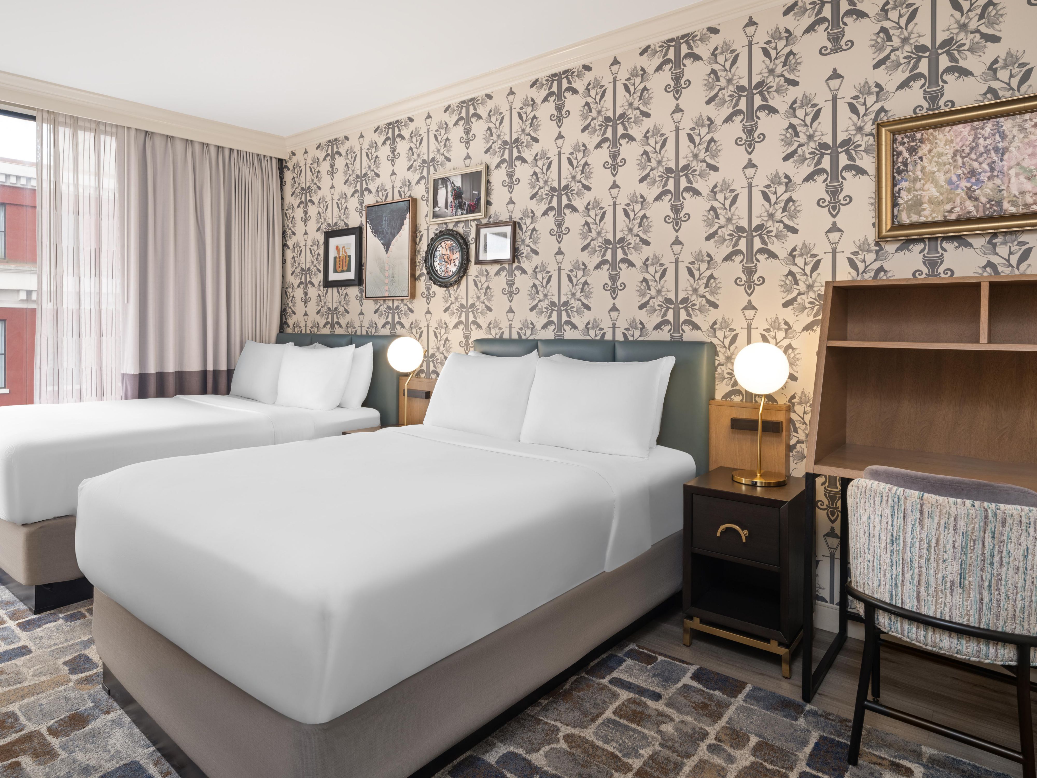 Enjoy a restful stay with plenty of space in our two-bed room!