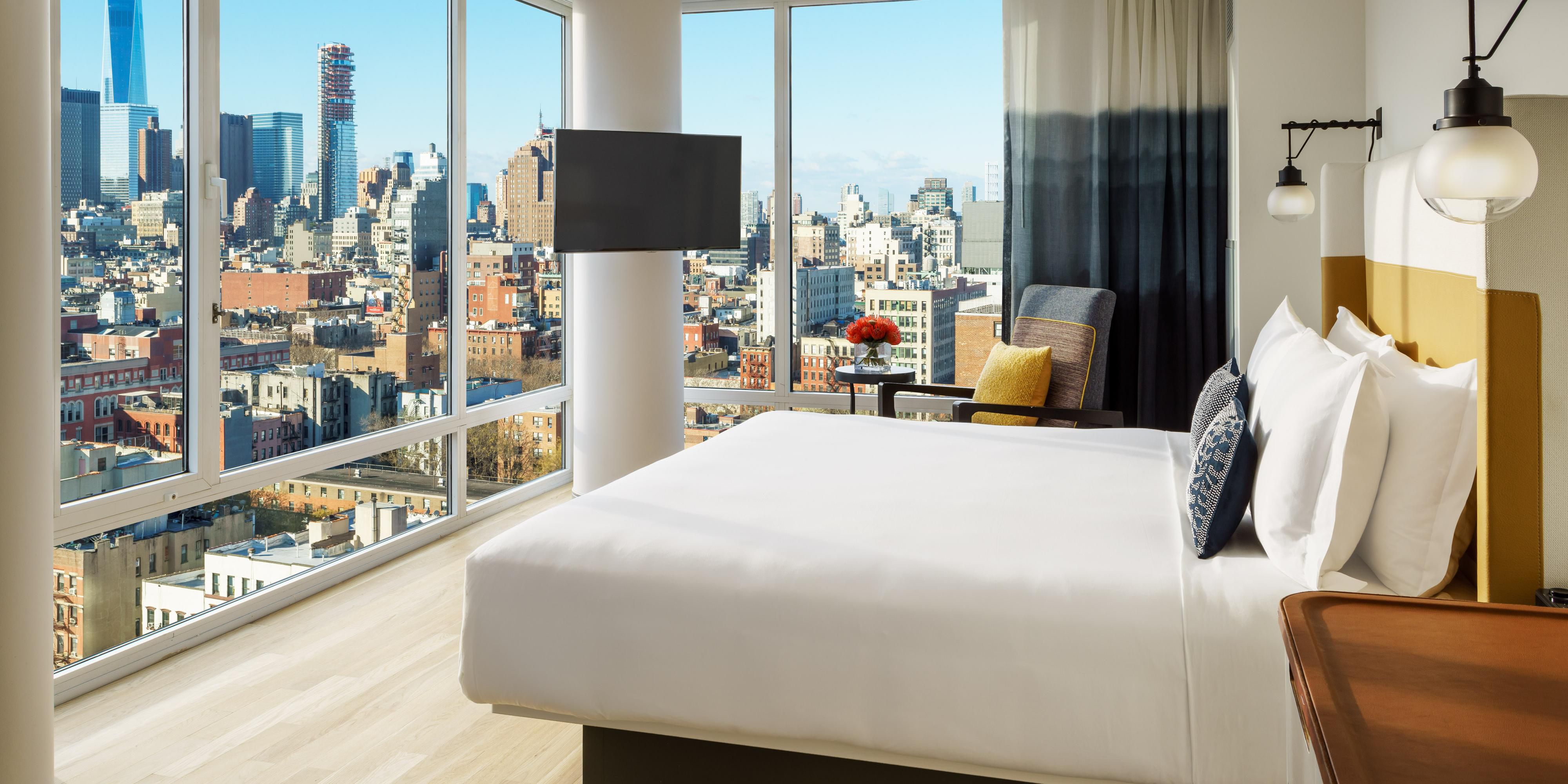 Pull back the covers, hop in, and catch your favorite TV show.