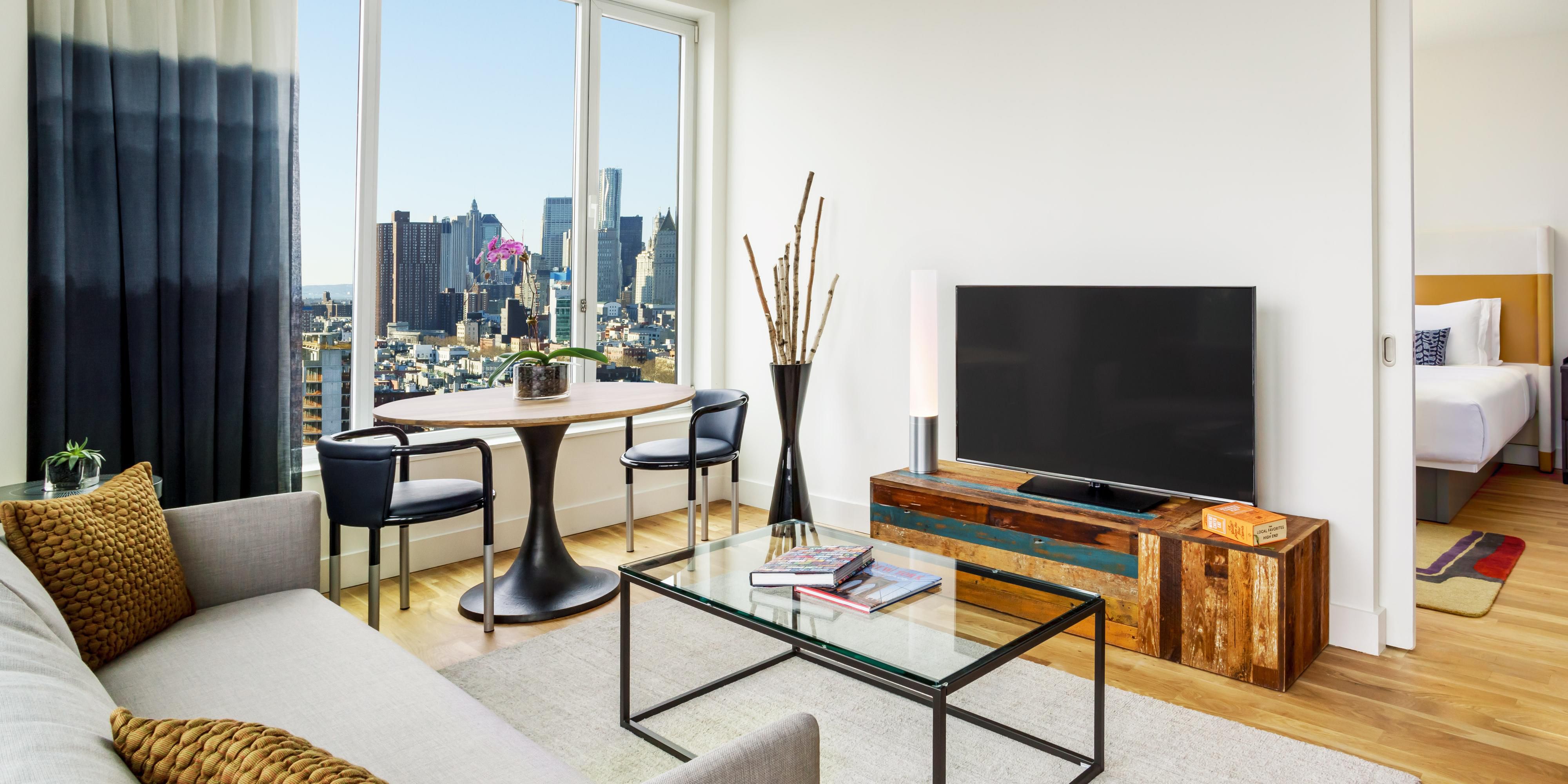 Recharge in your spacious suite with a separate living area.