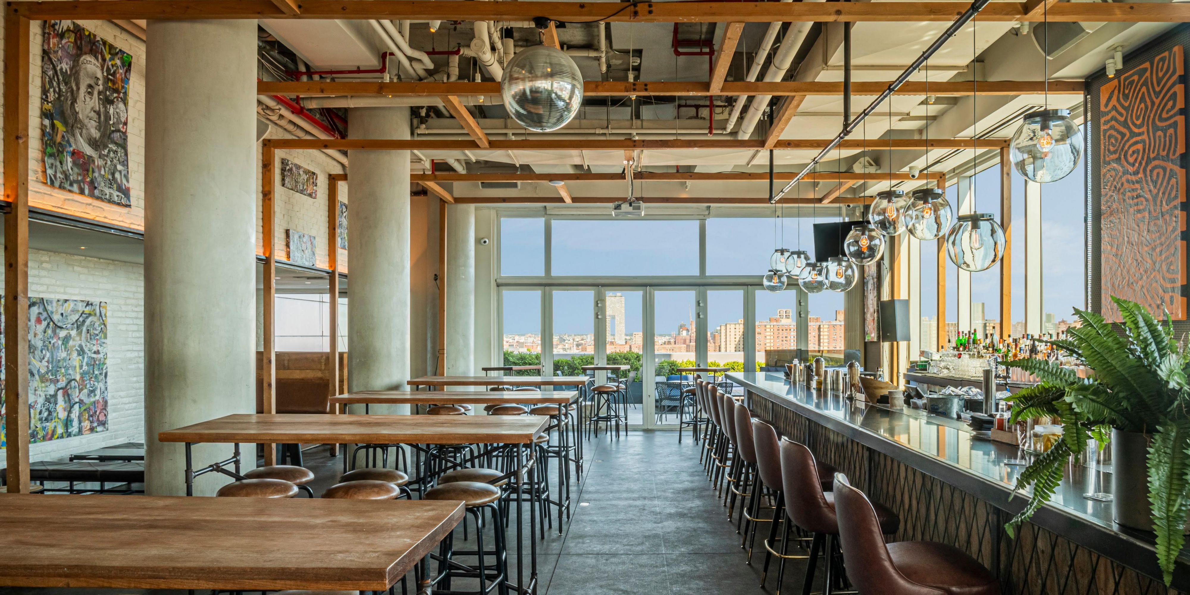 Mr Purple bar and seating area