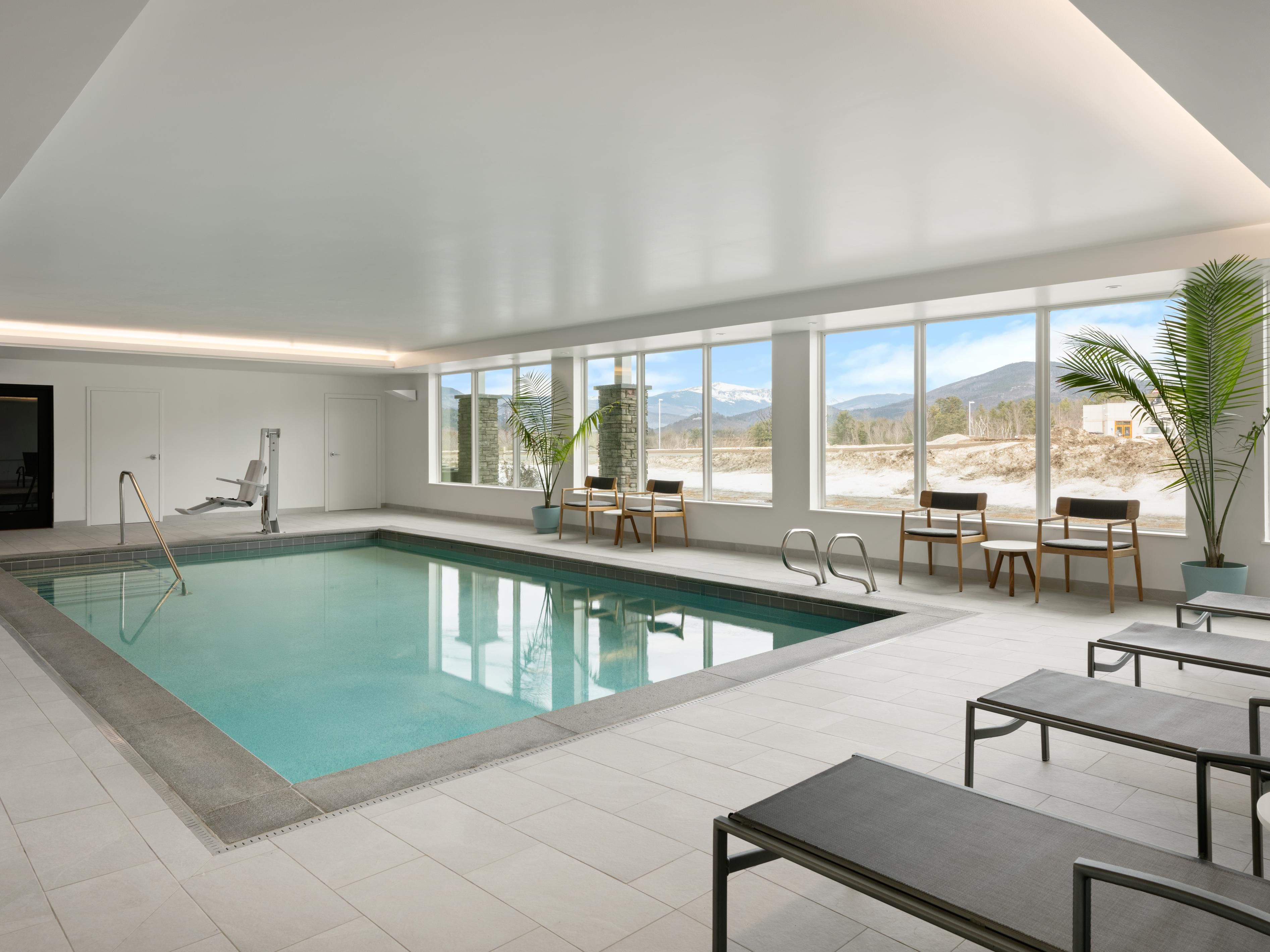 Take a dip in our indoor pool while enjoying surrounding scenery