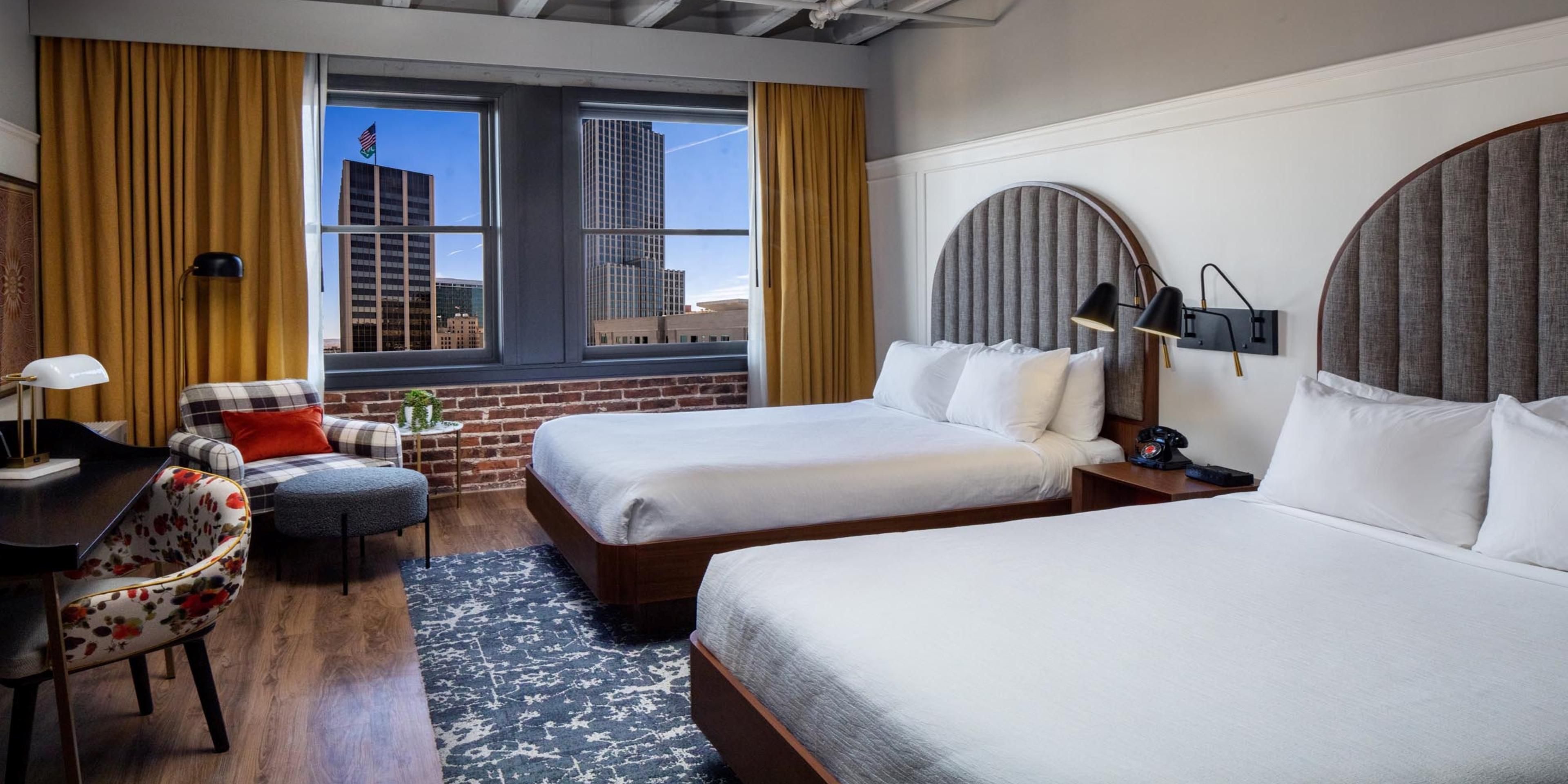 Guest room with view of Downtown Omaha