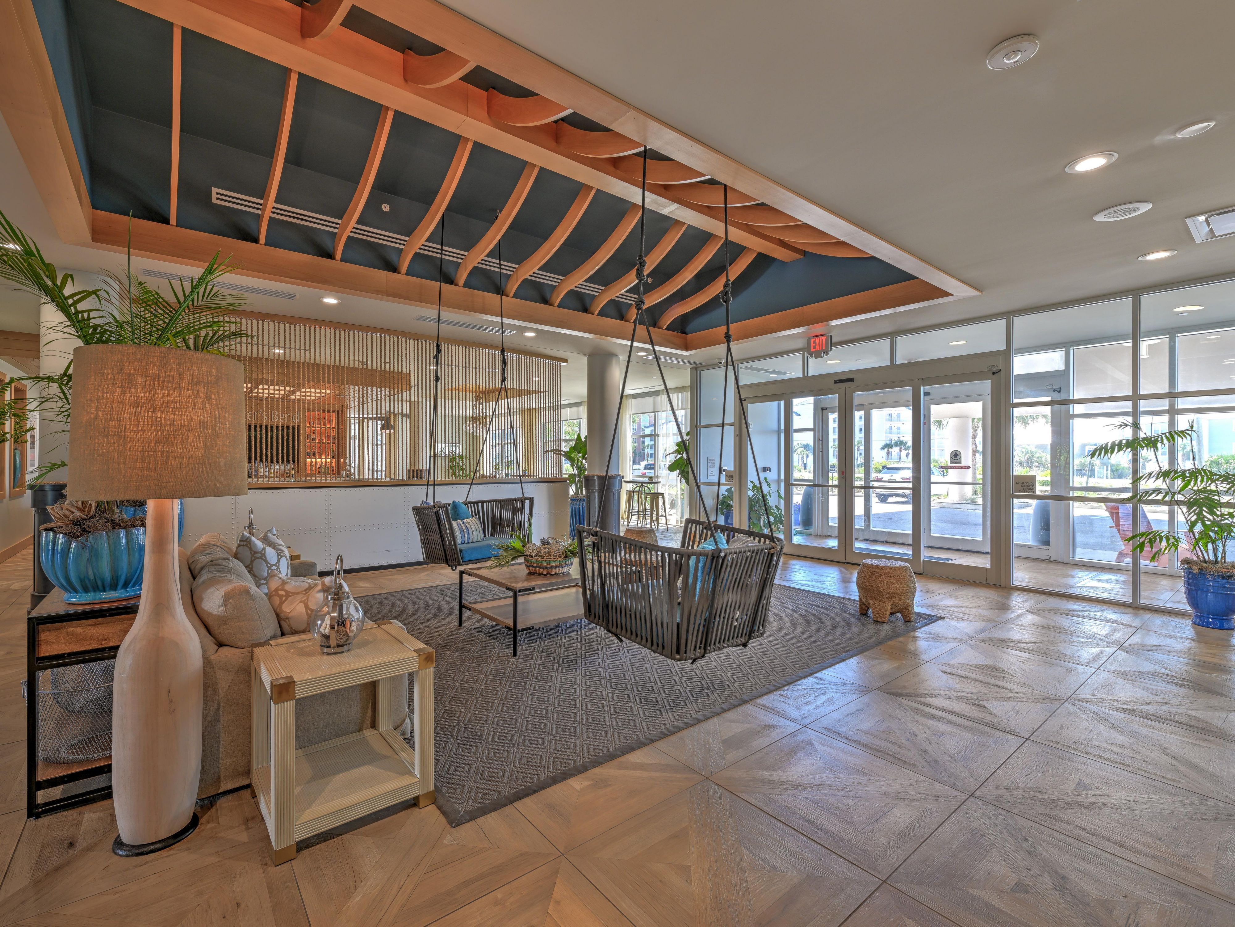 Our vibrant lobby welcomes you with swing seating & a relaxed vibe