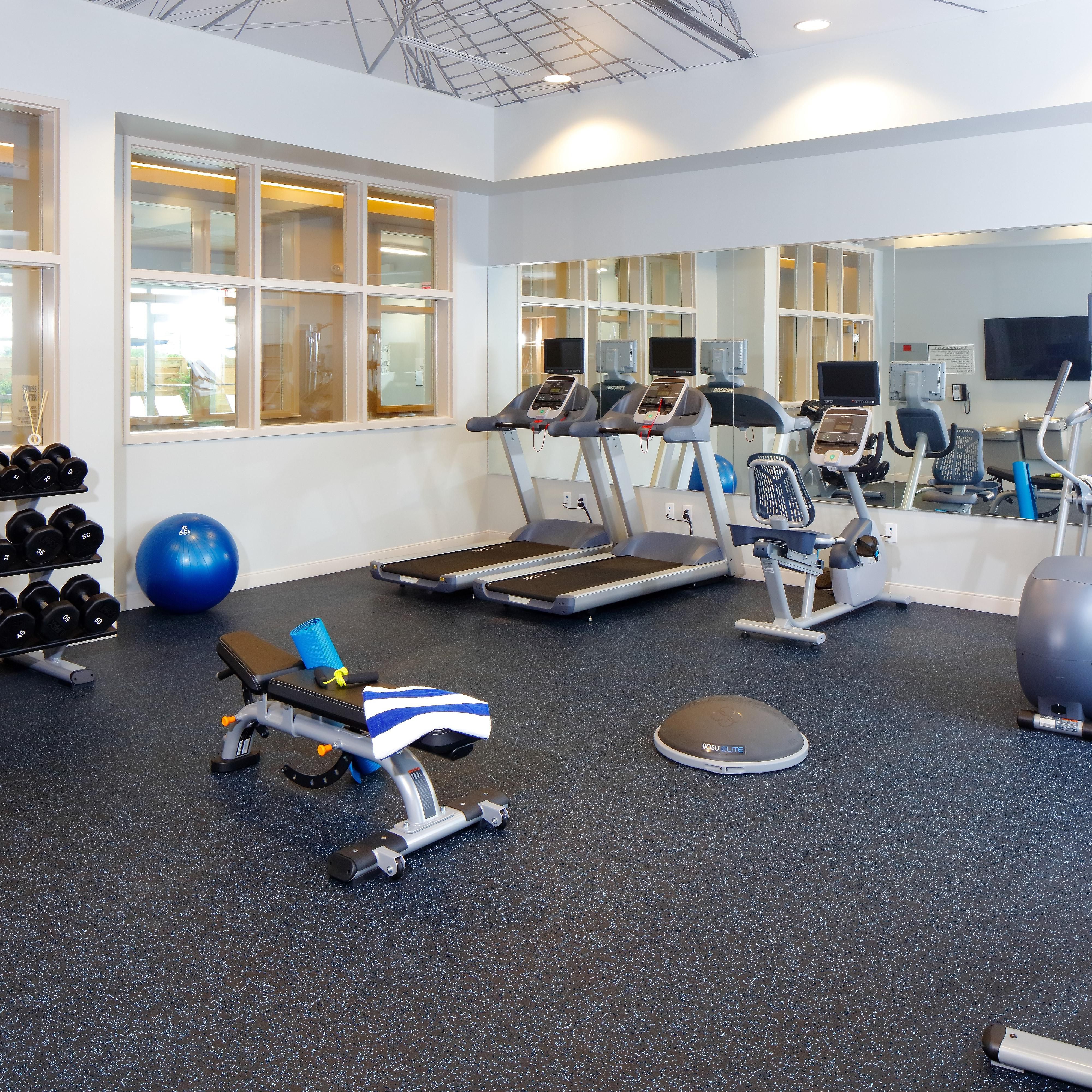 The hotel fitness center is open 24 hours for hotel guests