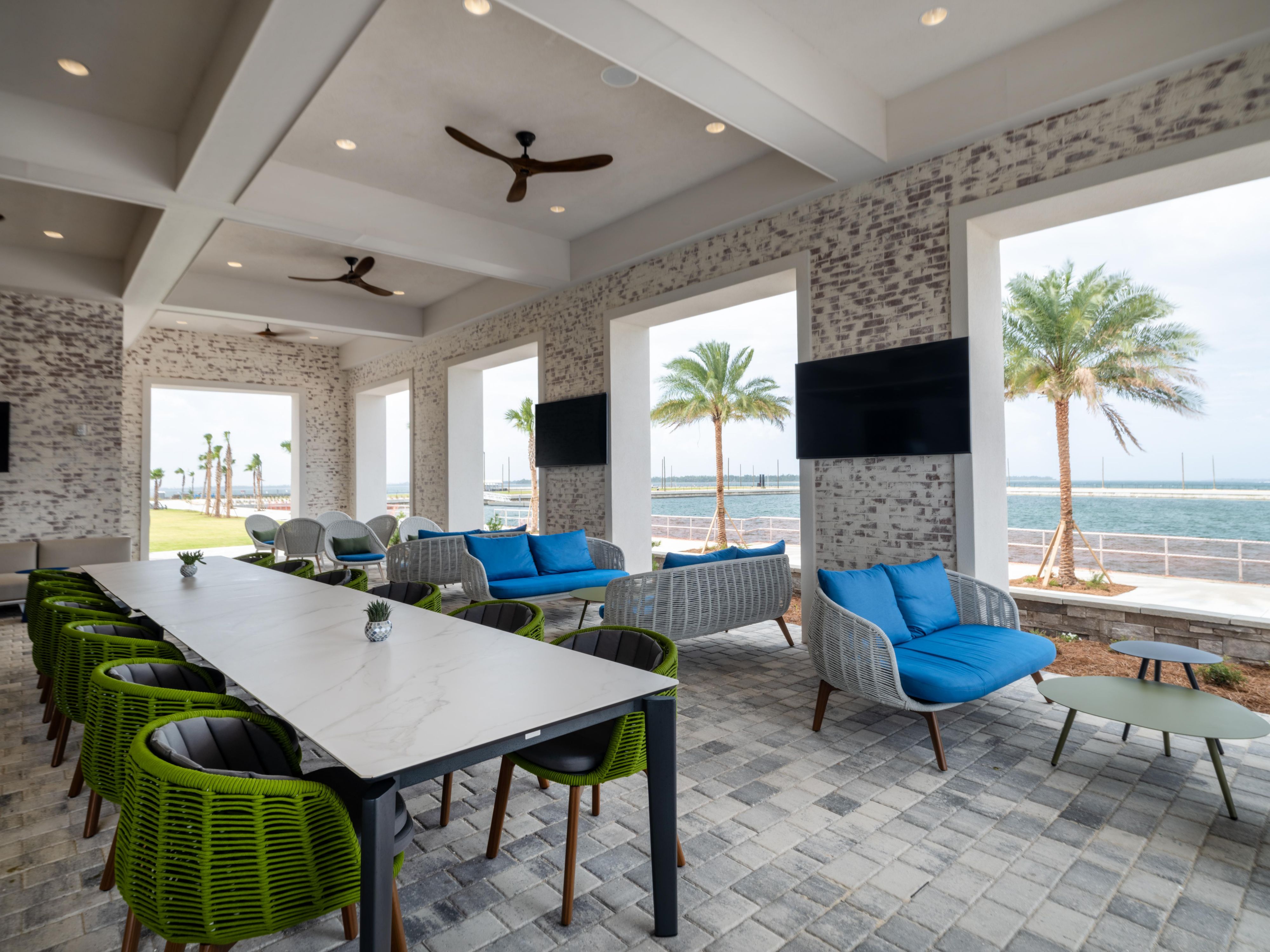 Host a social event or team dinner at our bayside terrace.
