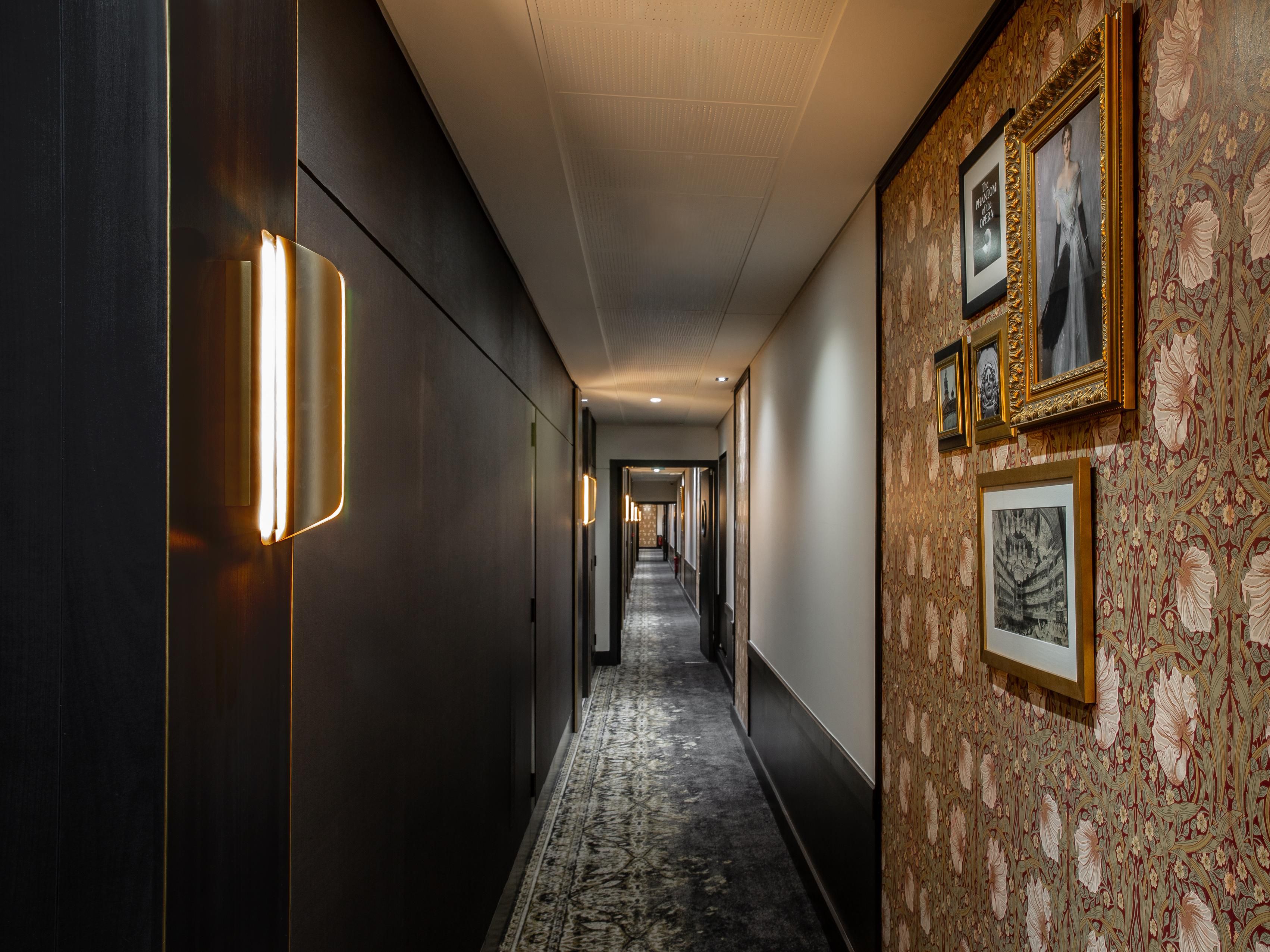 Bright and stylish hallway leading to your room