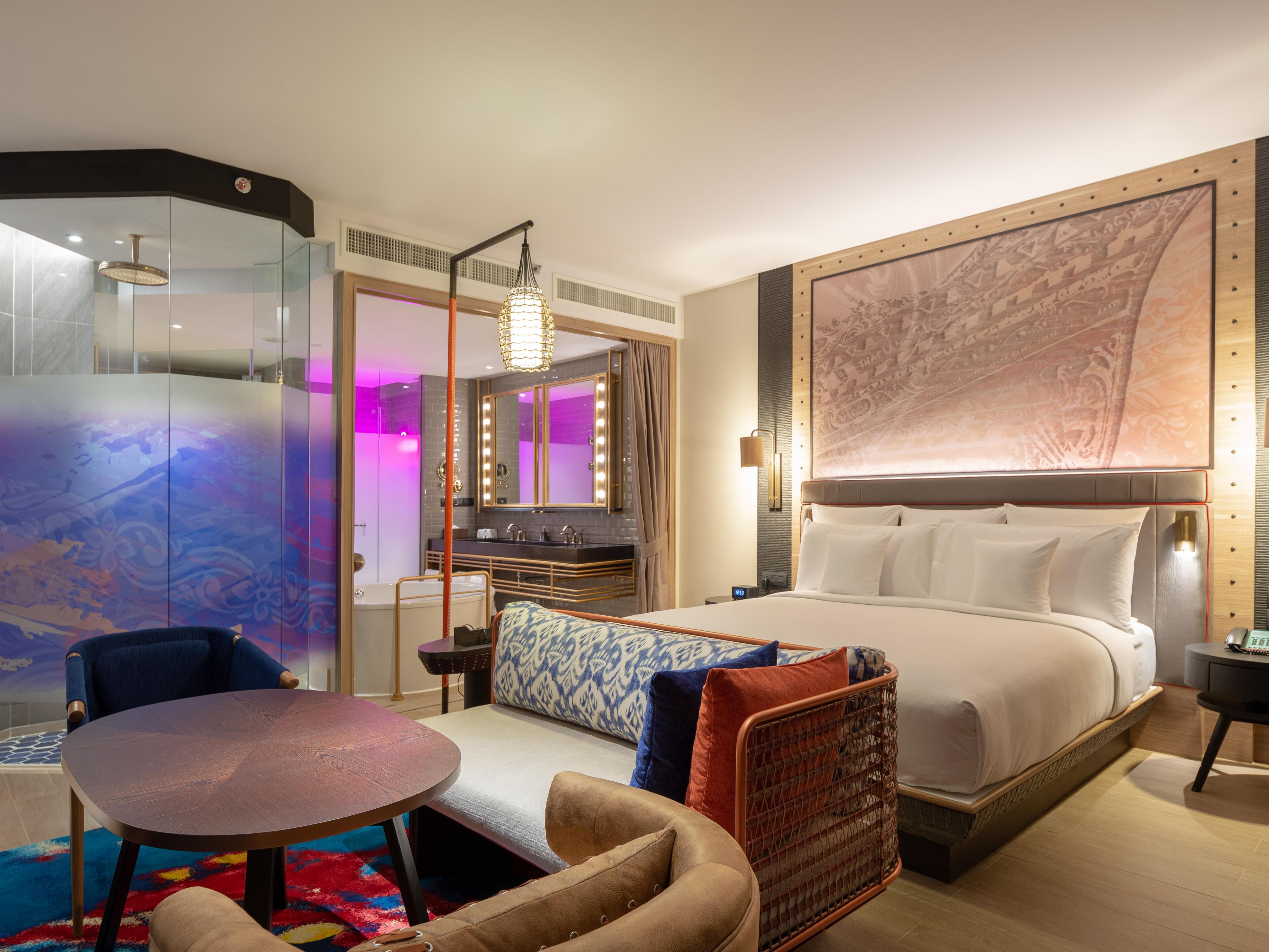 Hotel Indigo Phuket Patong's decorations are inspired by the island's fishing village, tropical forest, and vibrant nightlife. Our unique atmosphere offers guests a modern hideaway, along with incredible amenities such as a rooftop pool, a Muay Thai ring, event rooms, and more. 