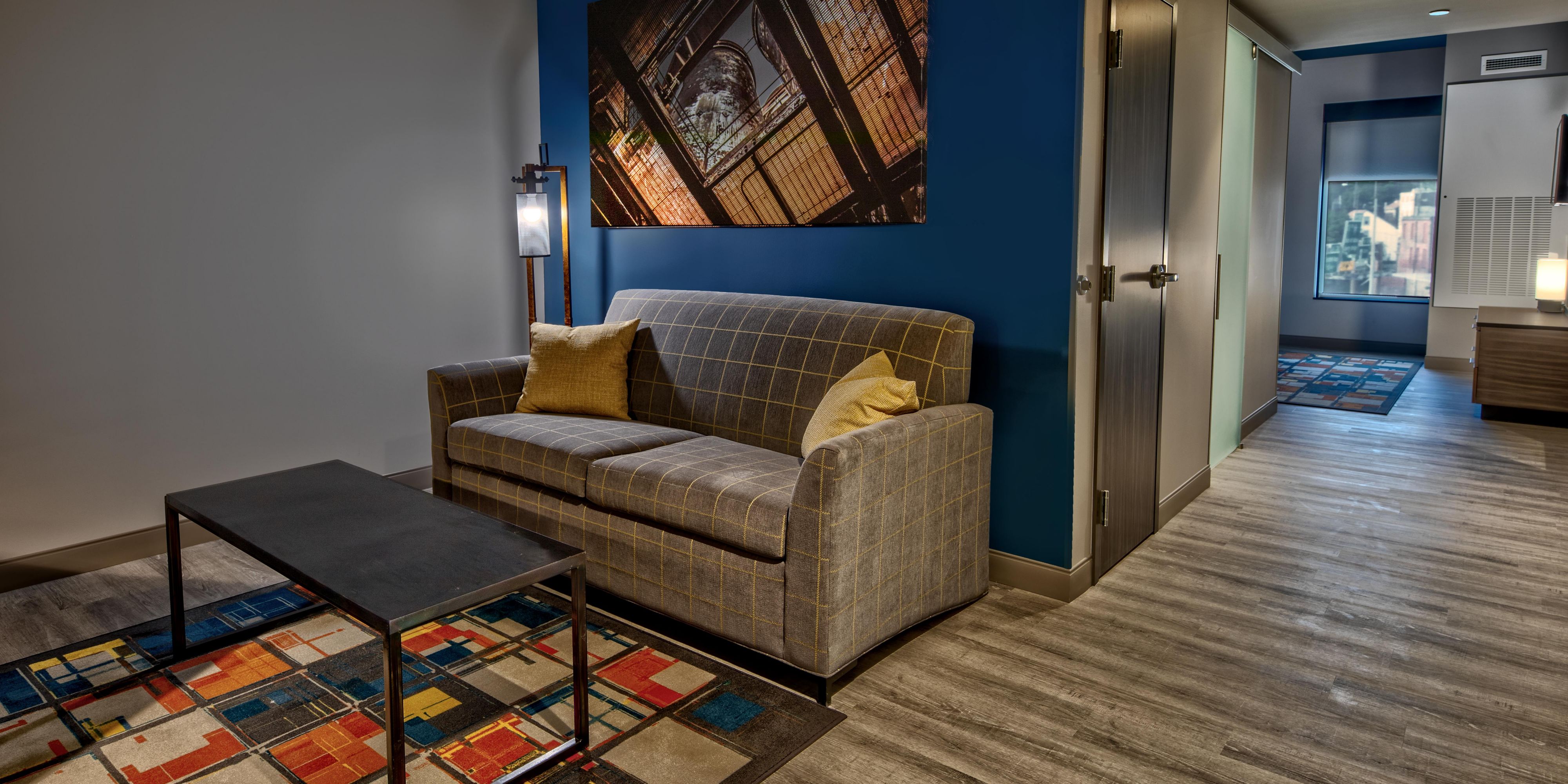 Spacious suite with separate living room in South Side Pittsburgh
