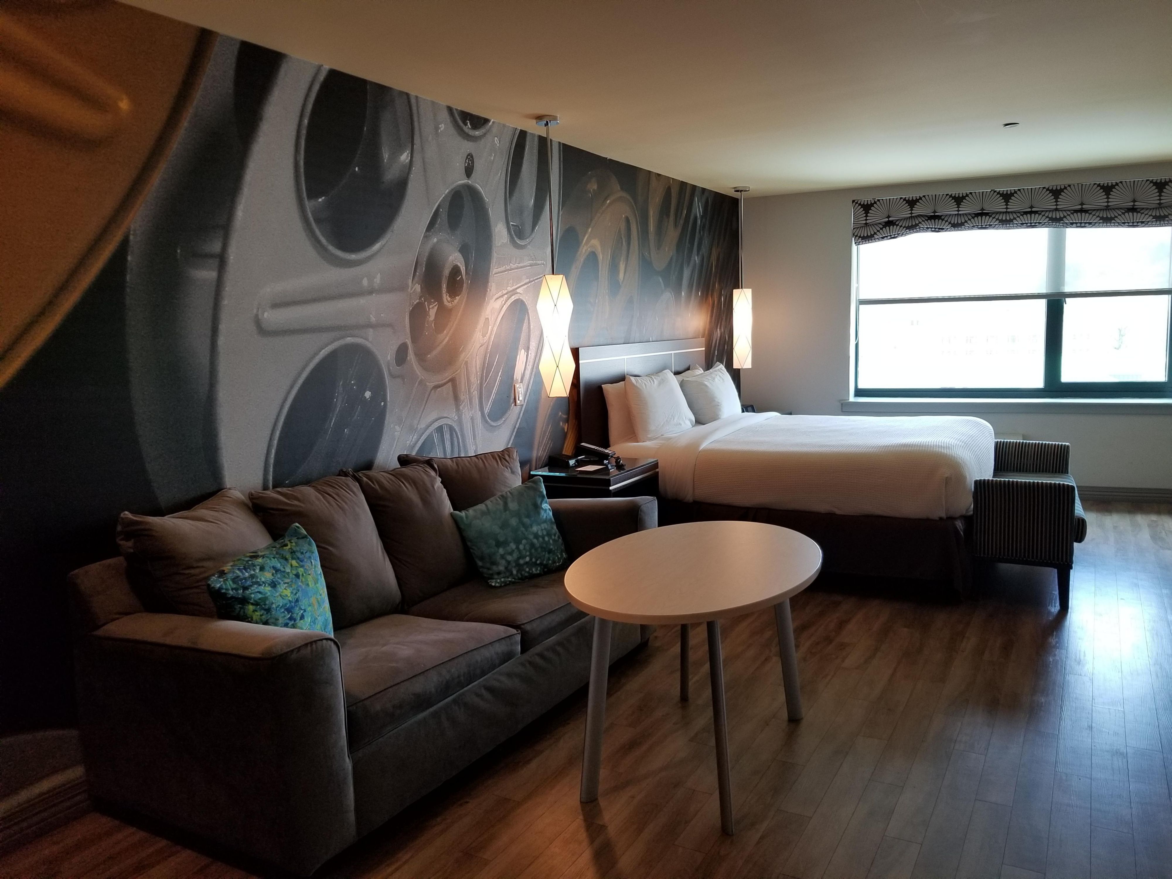 Spacious Suite features a King Bed with mini bar and microwave 