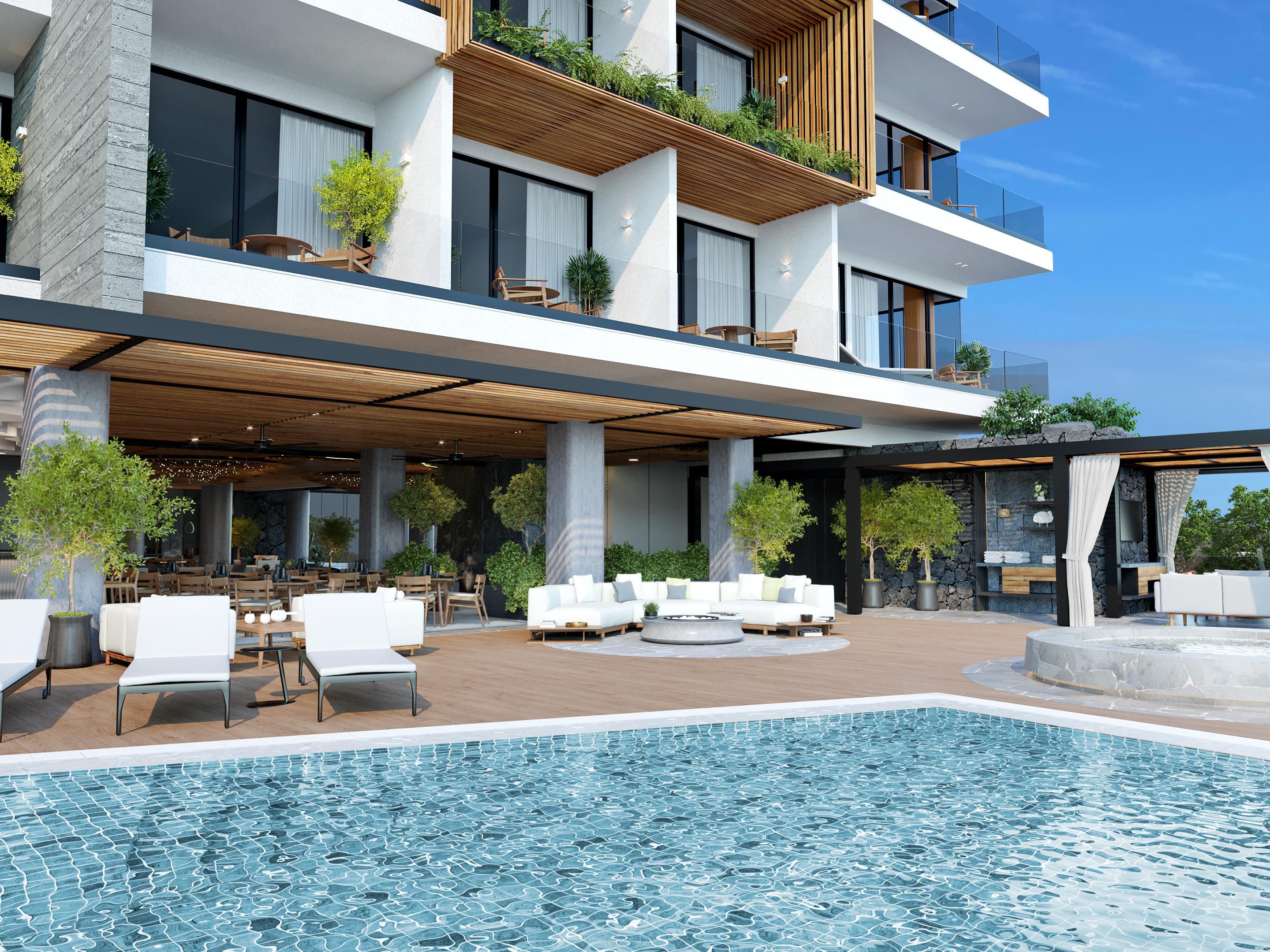 Enjoy our climated pool and jacuzzi in our terrace with ocean view
