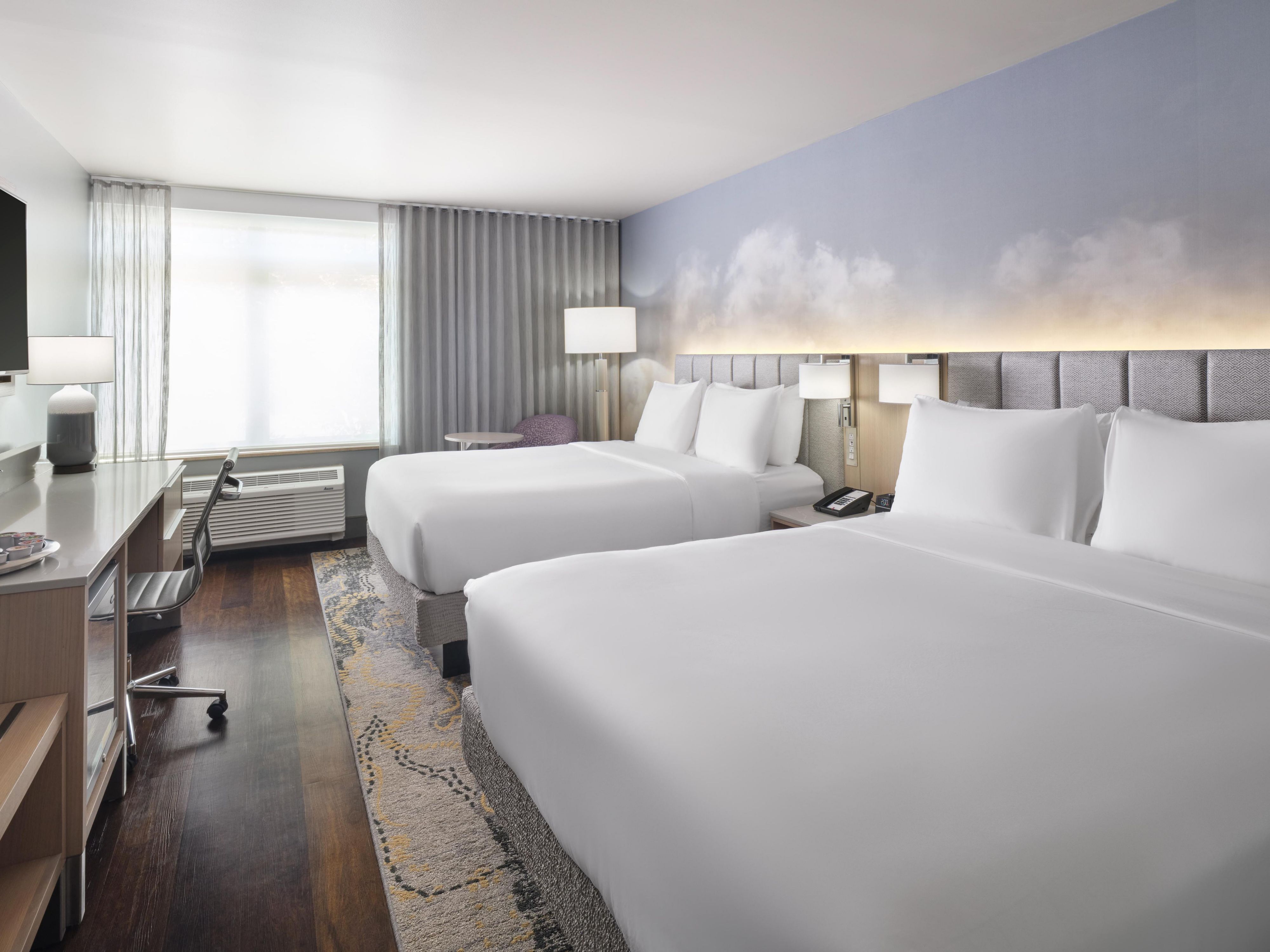 Our rooms and suites feature both king- and queen-sized beds