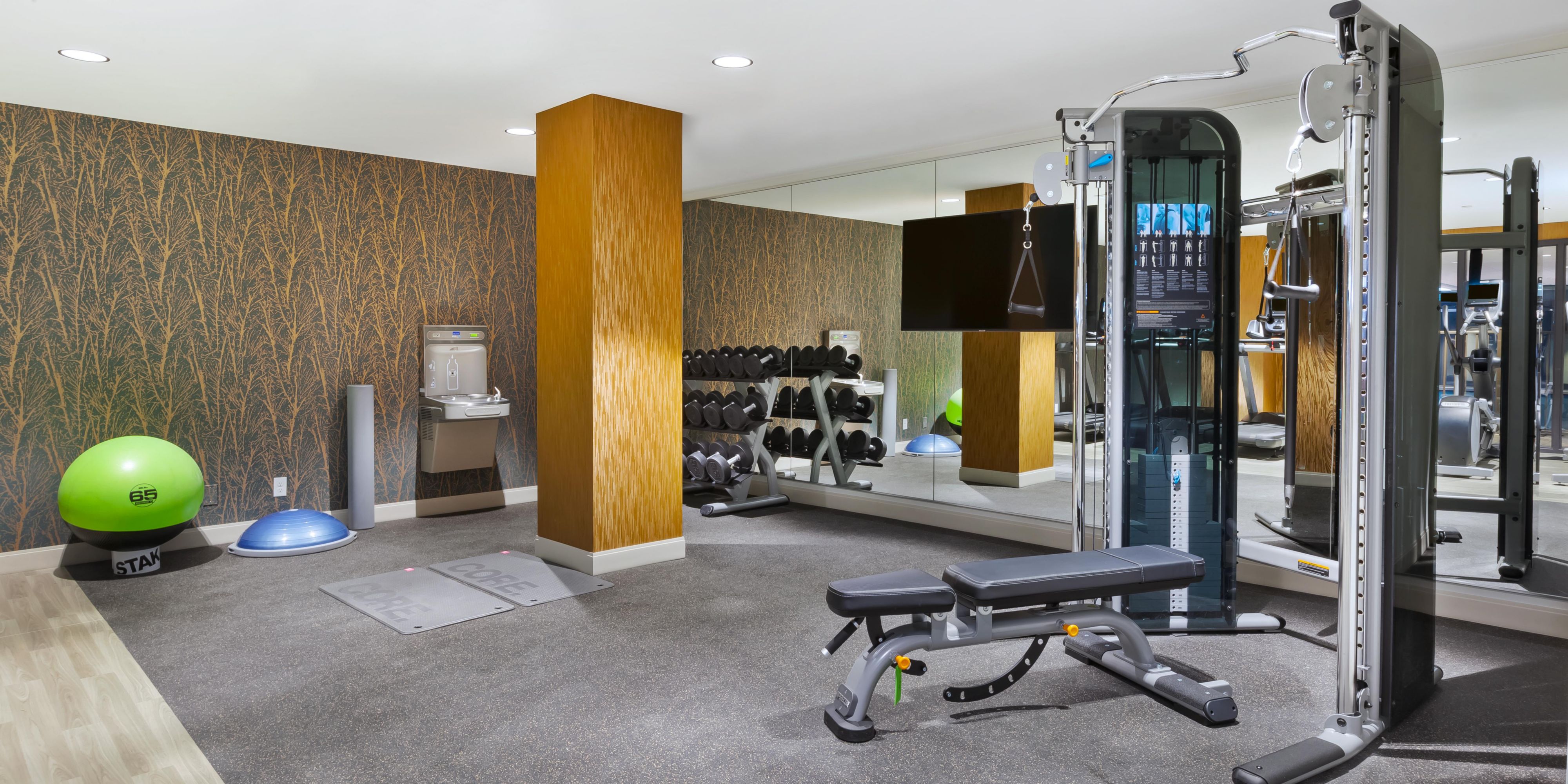 Our Fitness Center features cardio and strengthening equipment.