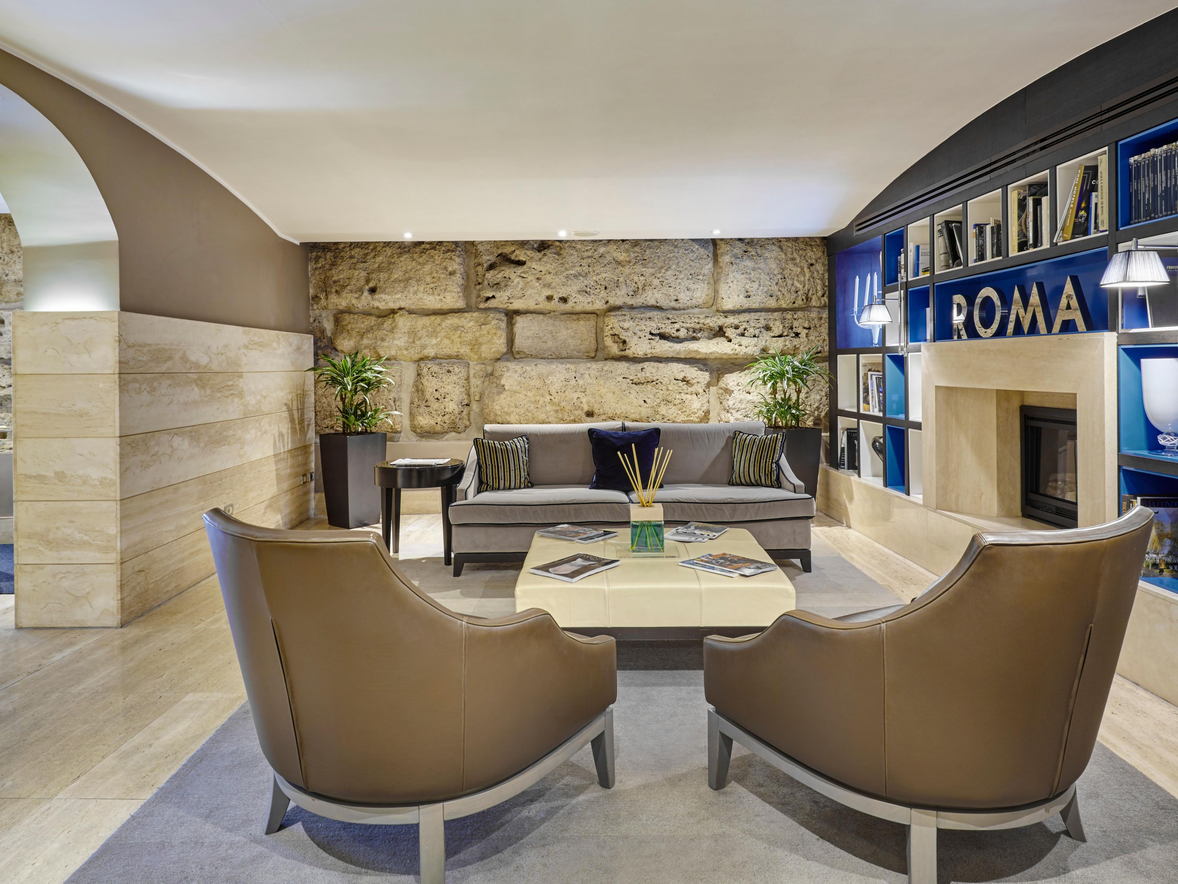 Relax in our lobby while planning your day in Rome