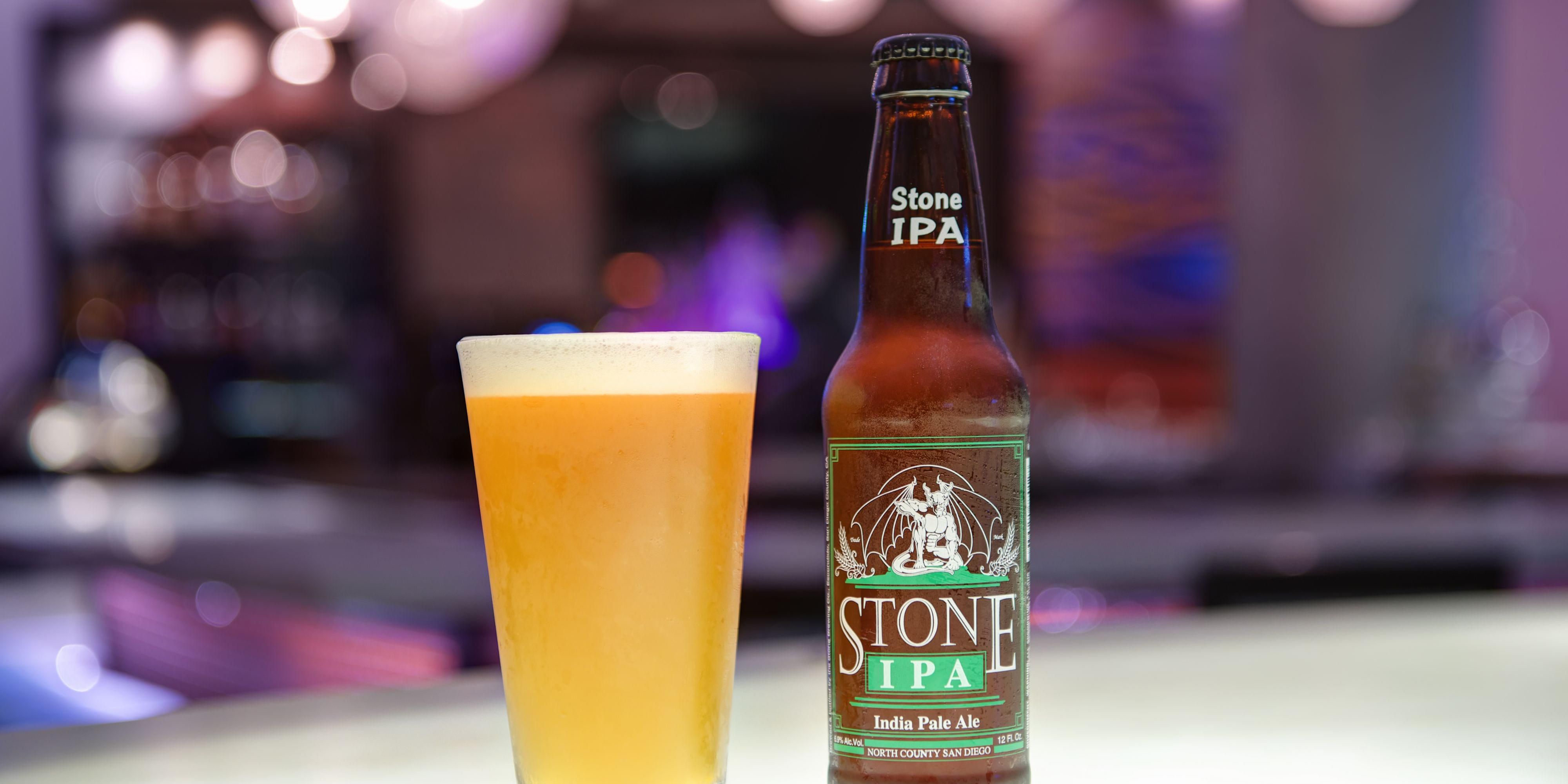 Stone IPA beer in our bar