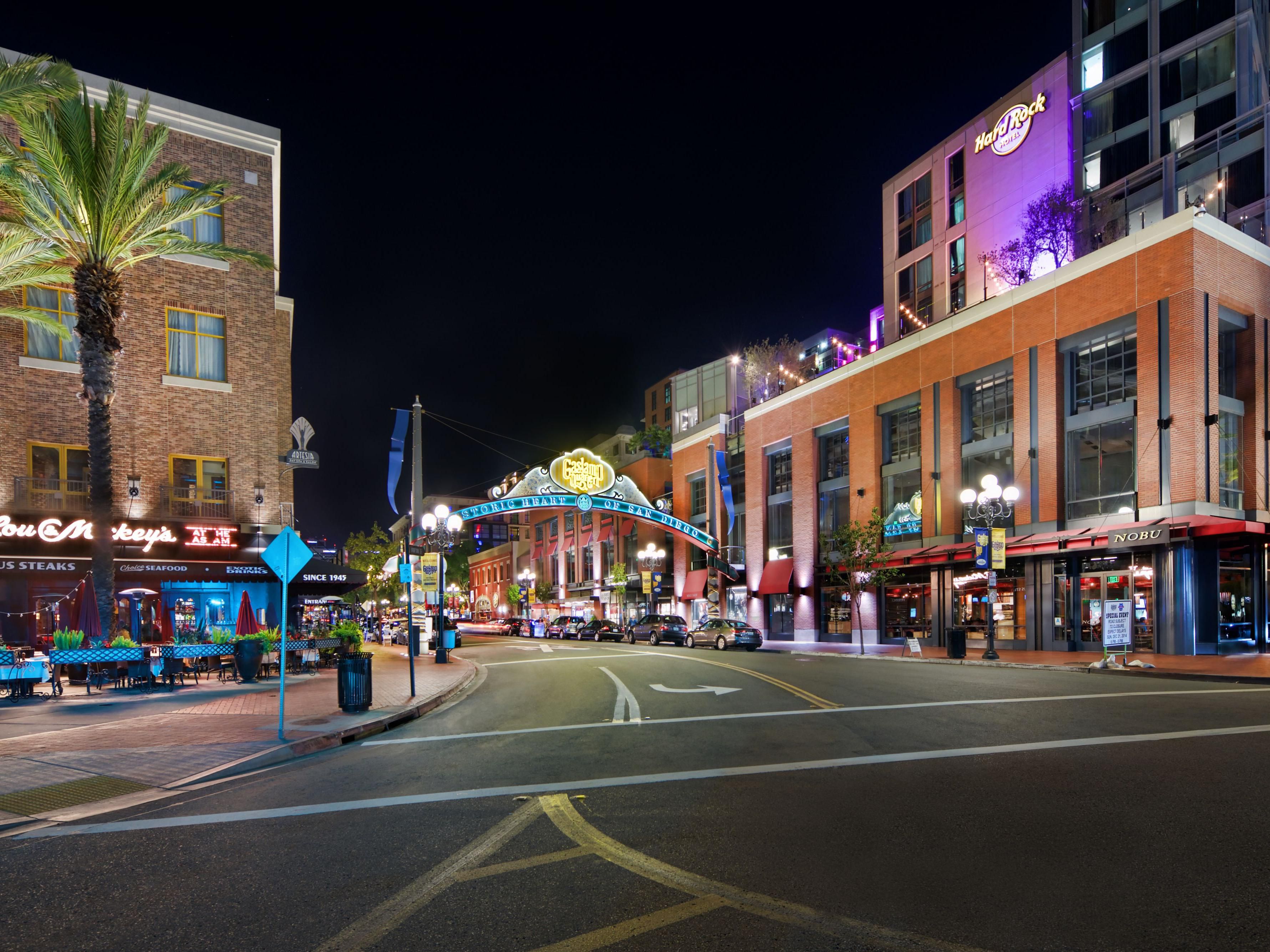 Gaslamp Quarter during night.
