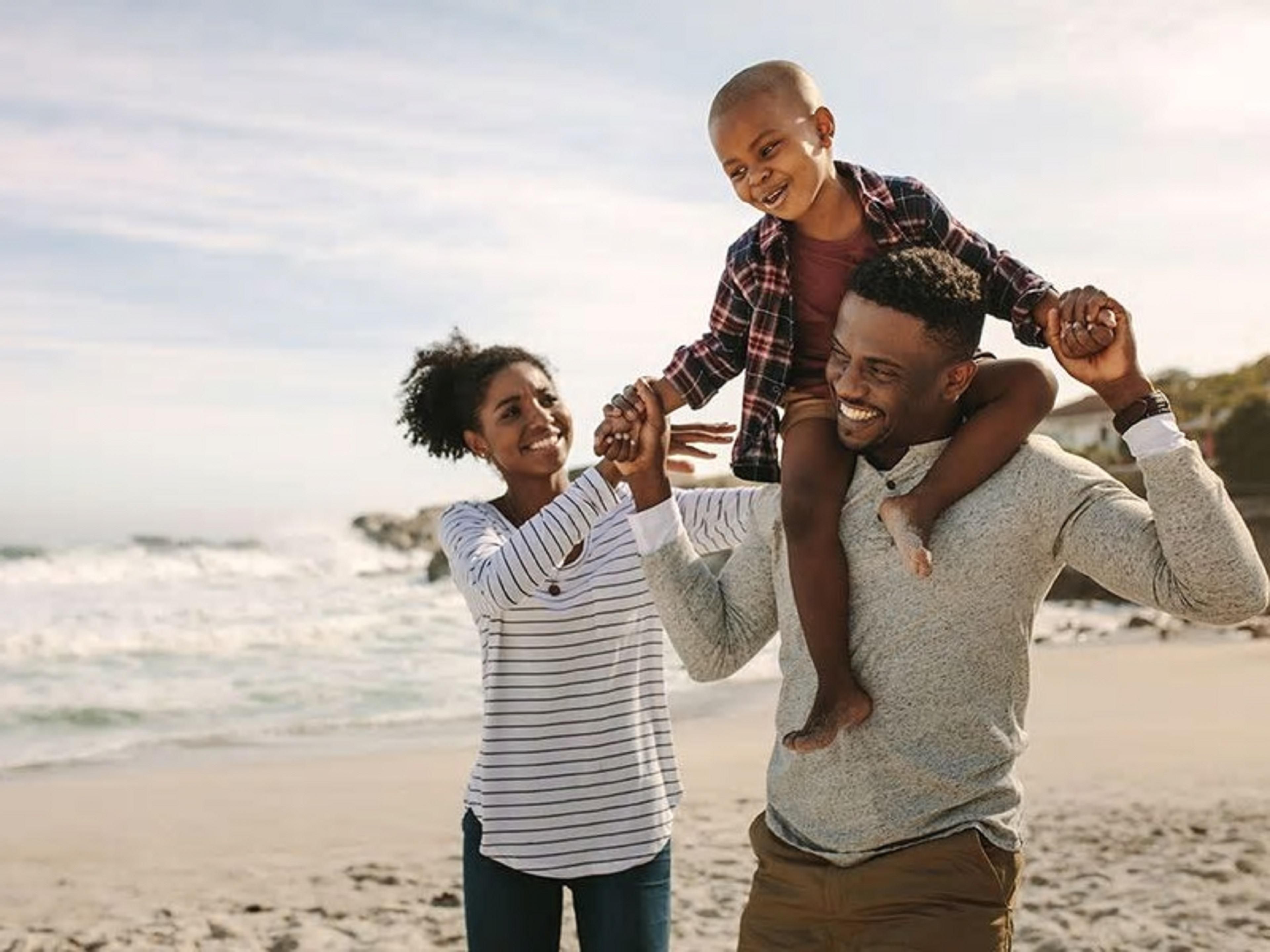 Family on the beach