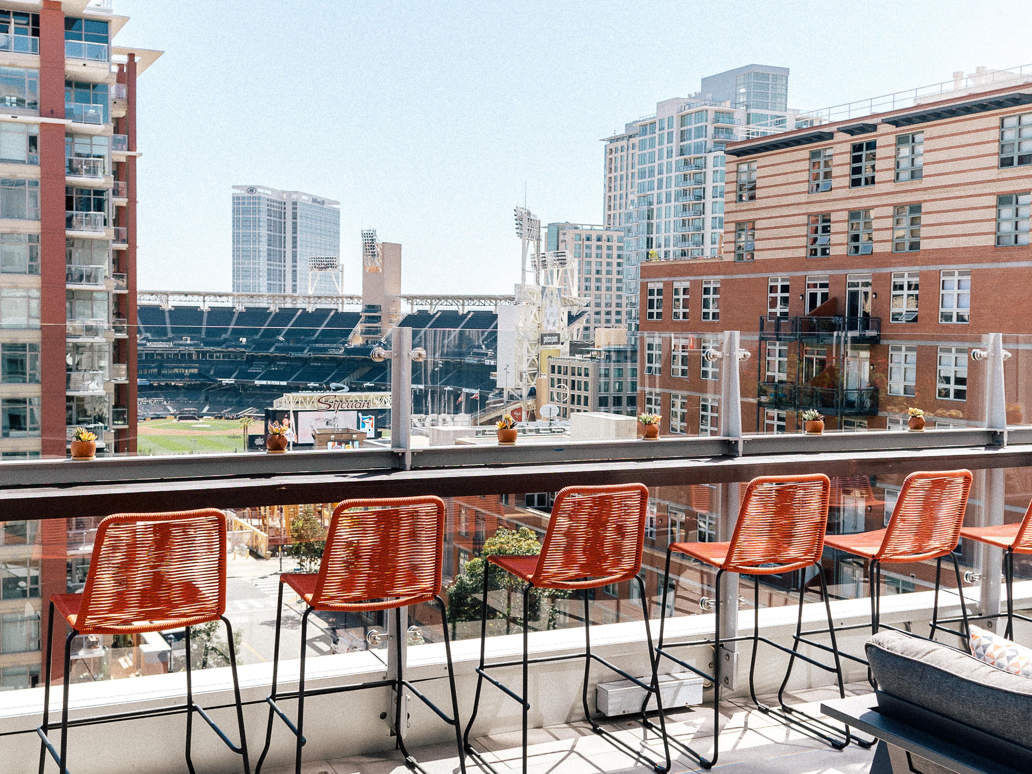 Petco Park views from Borrego rooftop seating
